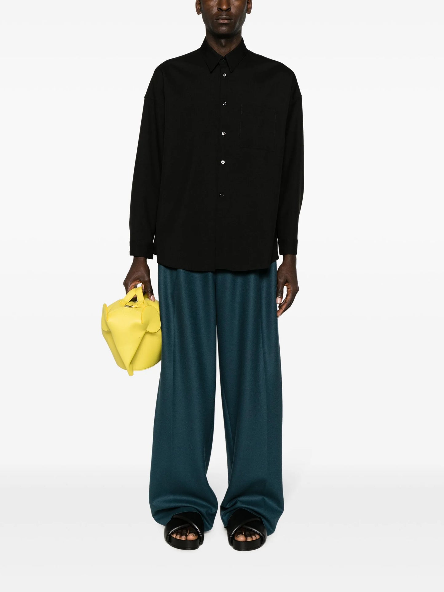 long-sleeve virgin wool shirt