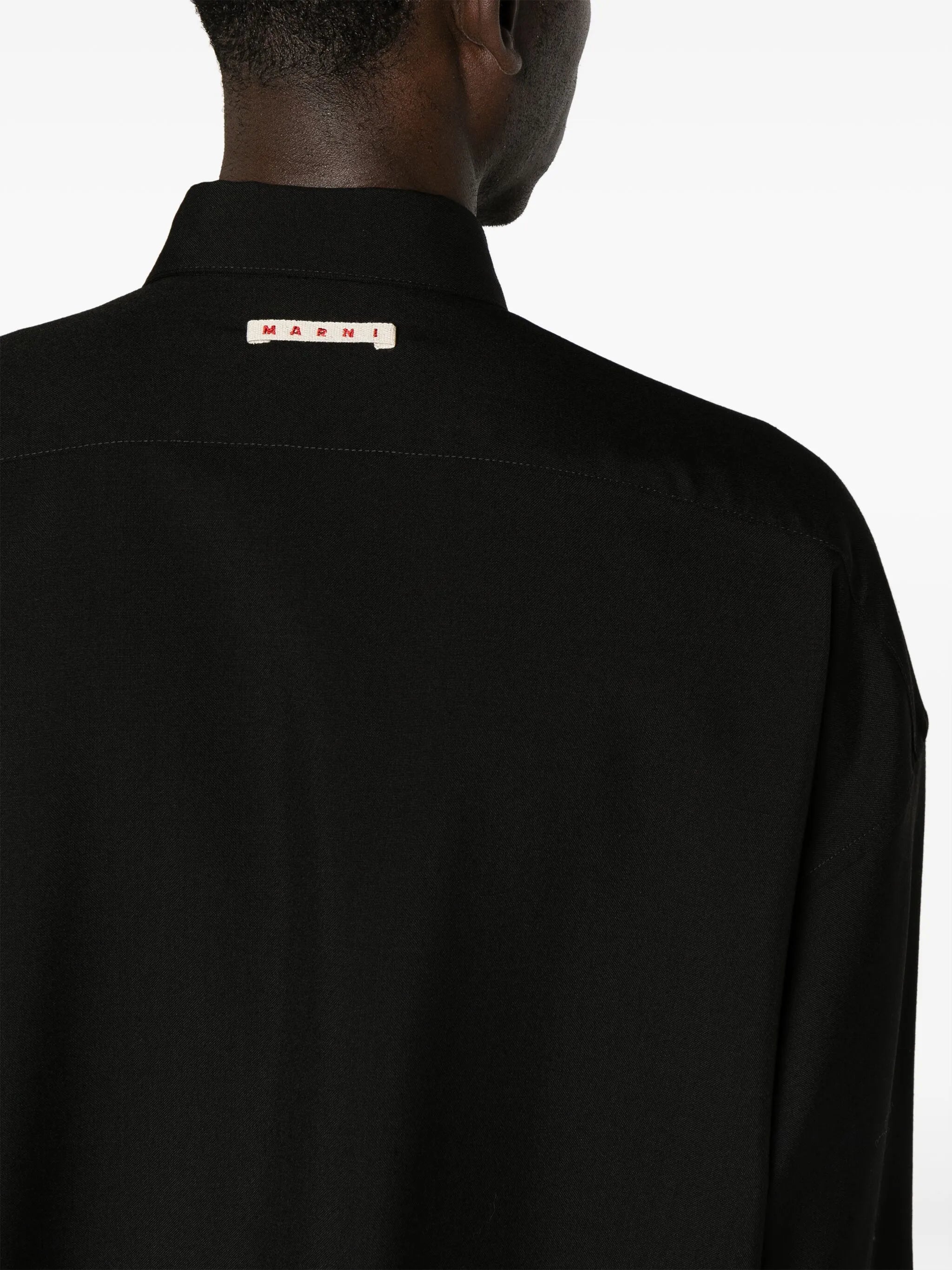 long-sleeve virgin wool shirt