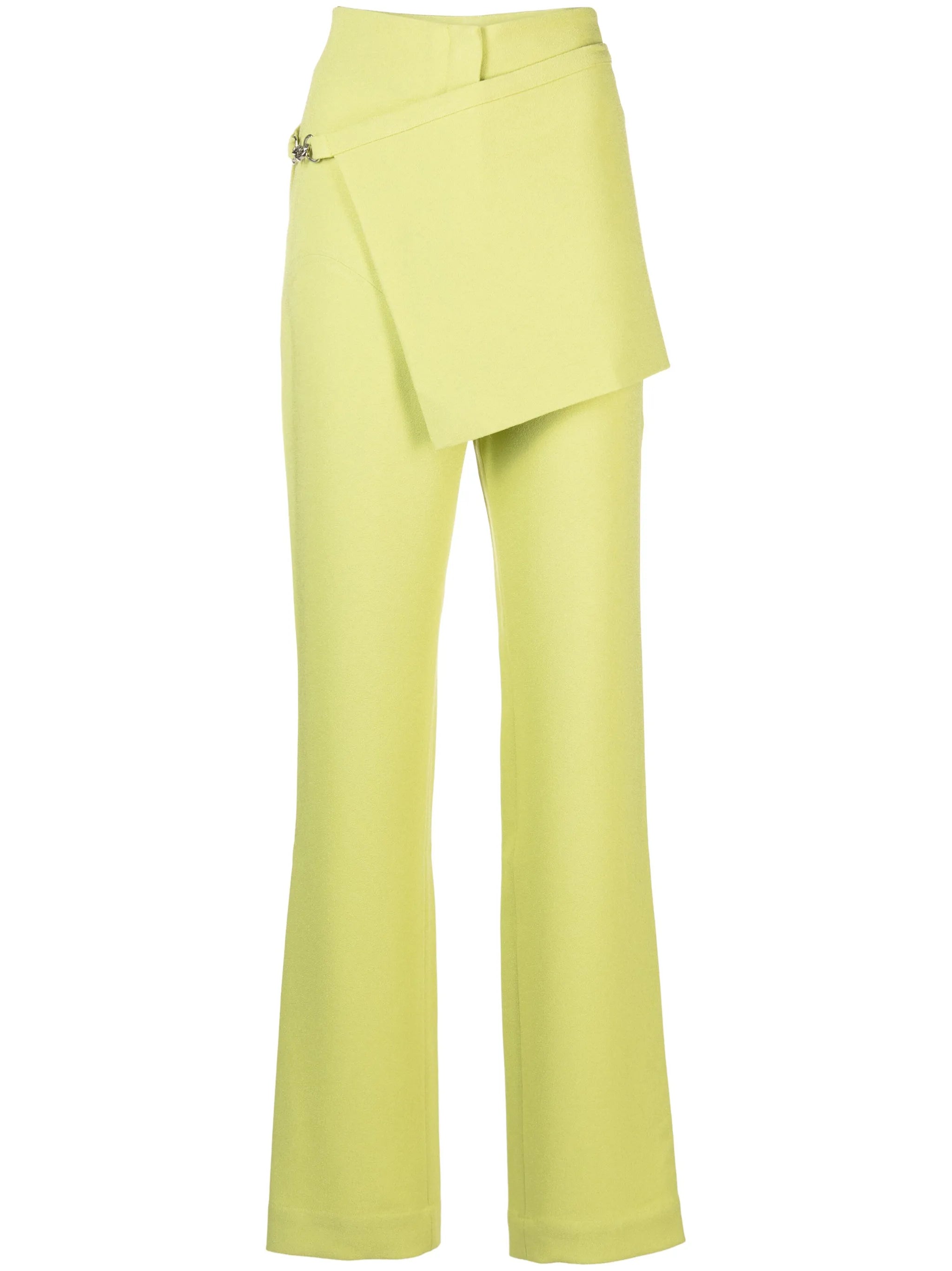 detachable-apron bootcut trousers