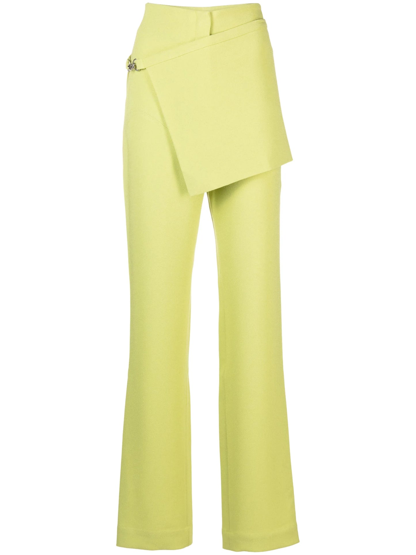 detachable-apron bootcut trousers