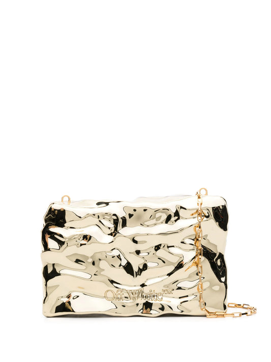 Crushed mirrored clutch bag