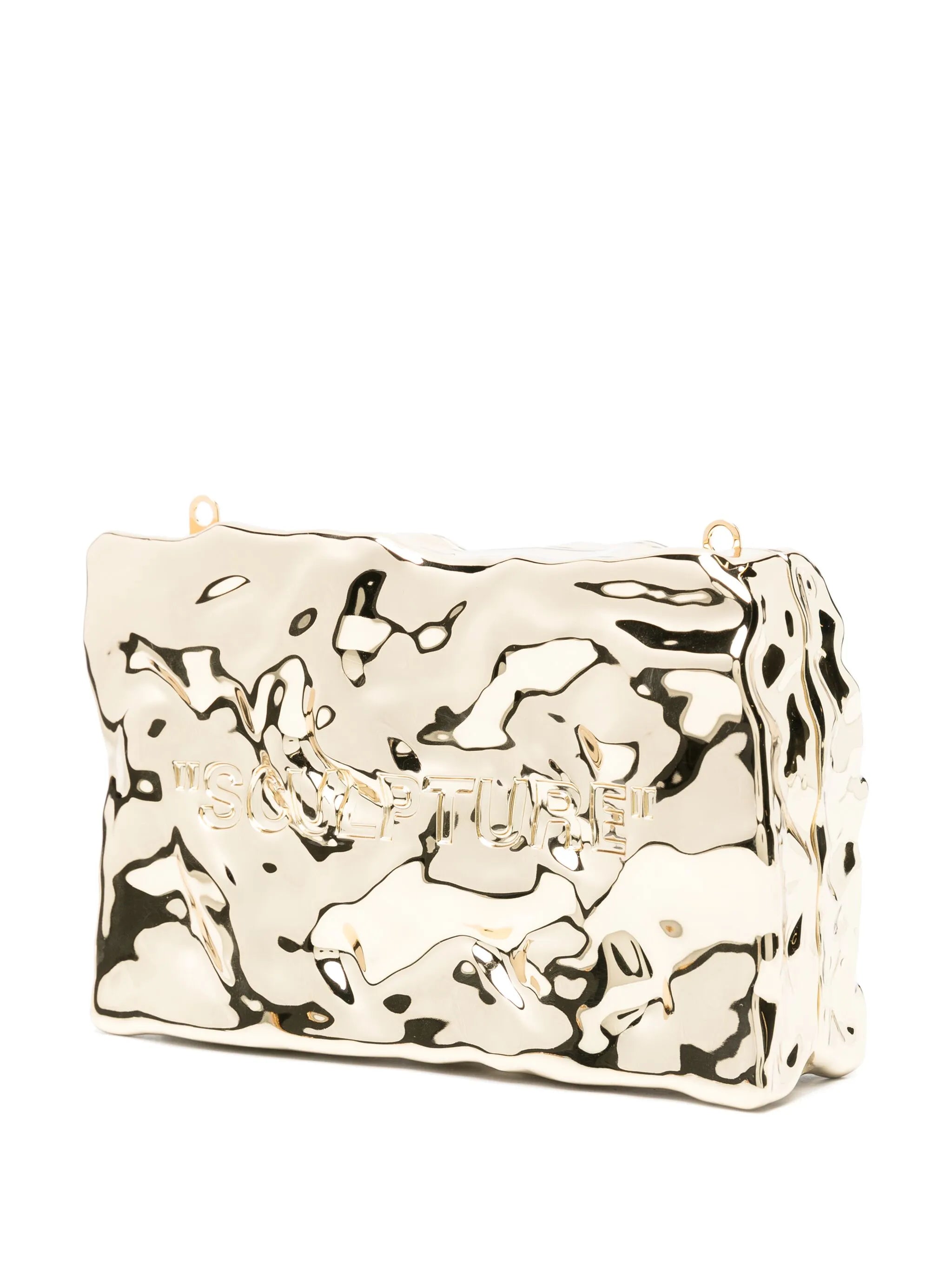 Crushed mirrored clutch bag
