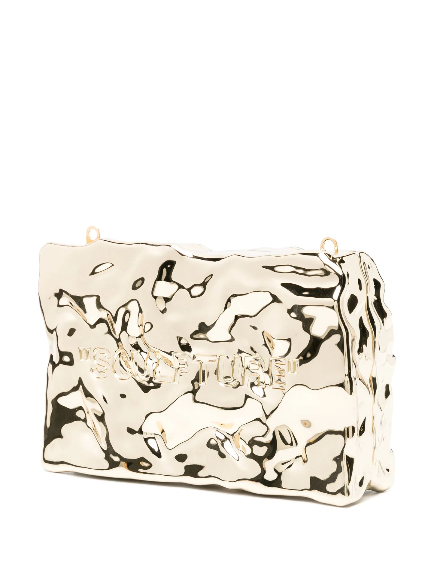 Crushed mirrored clutch bag
