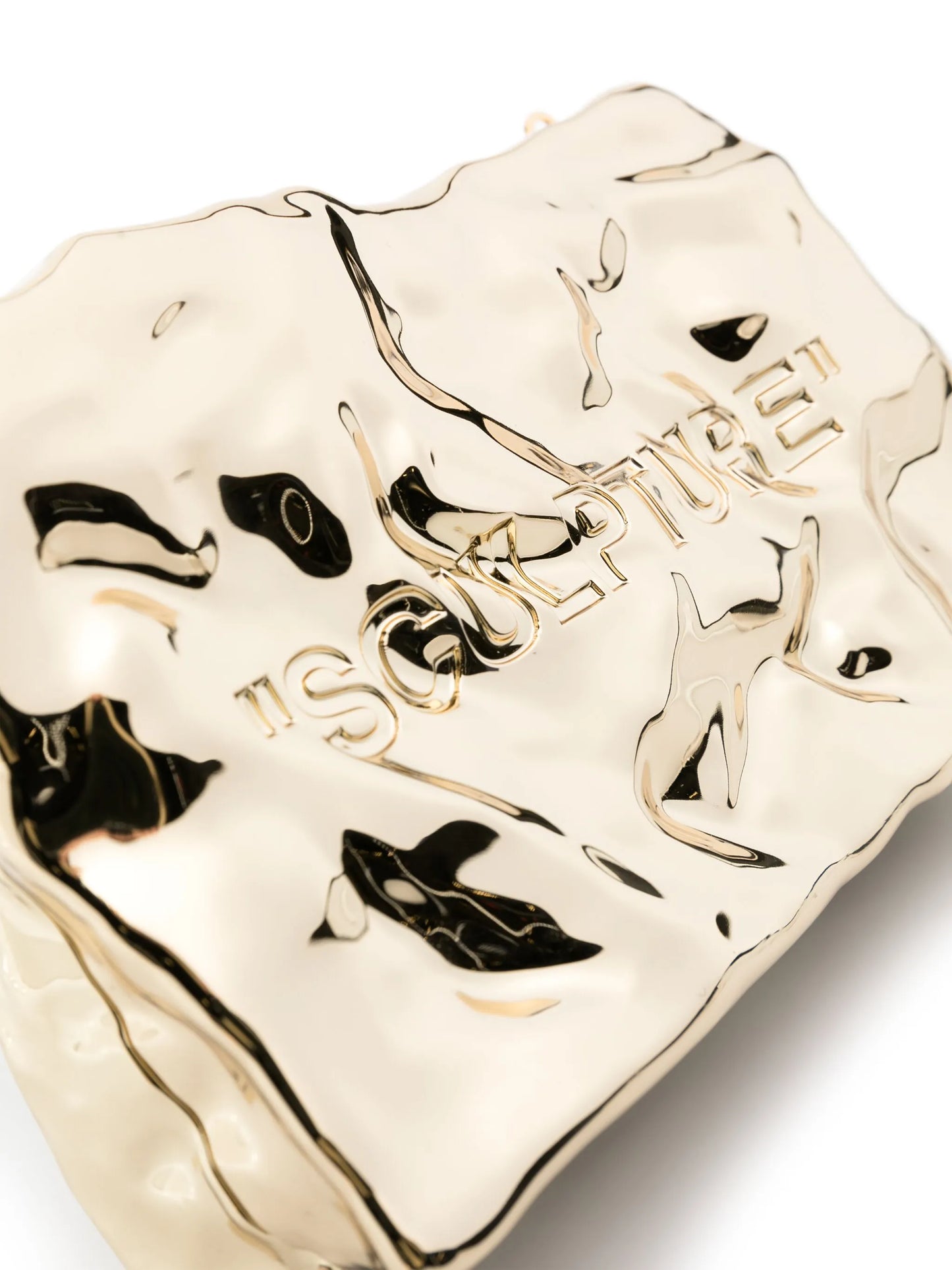 Crushed mirrored clutch bag
