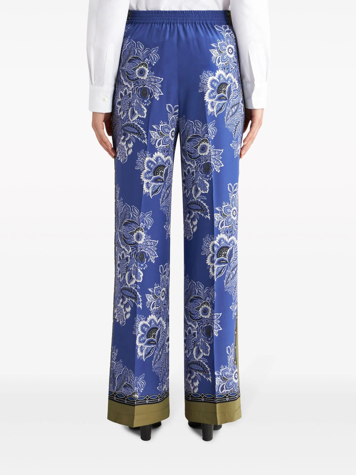 bandana-print straight-leg silk trousers