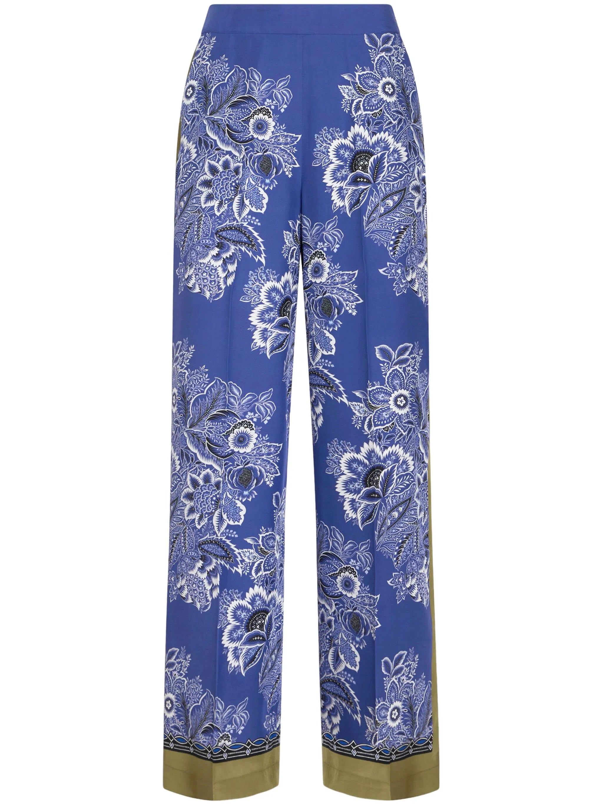 bandana-print straight-leg silk trousers