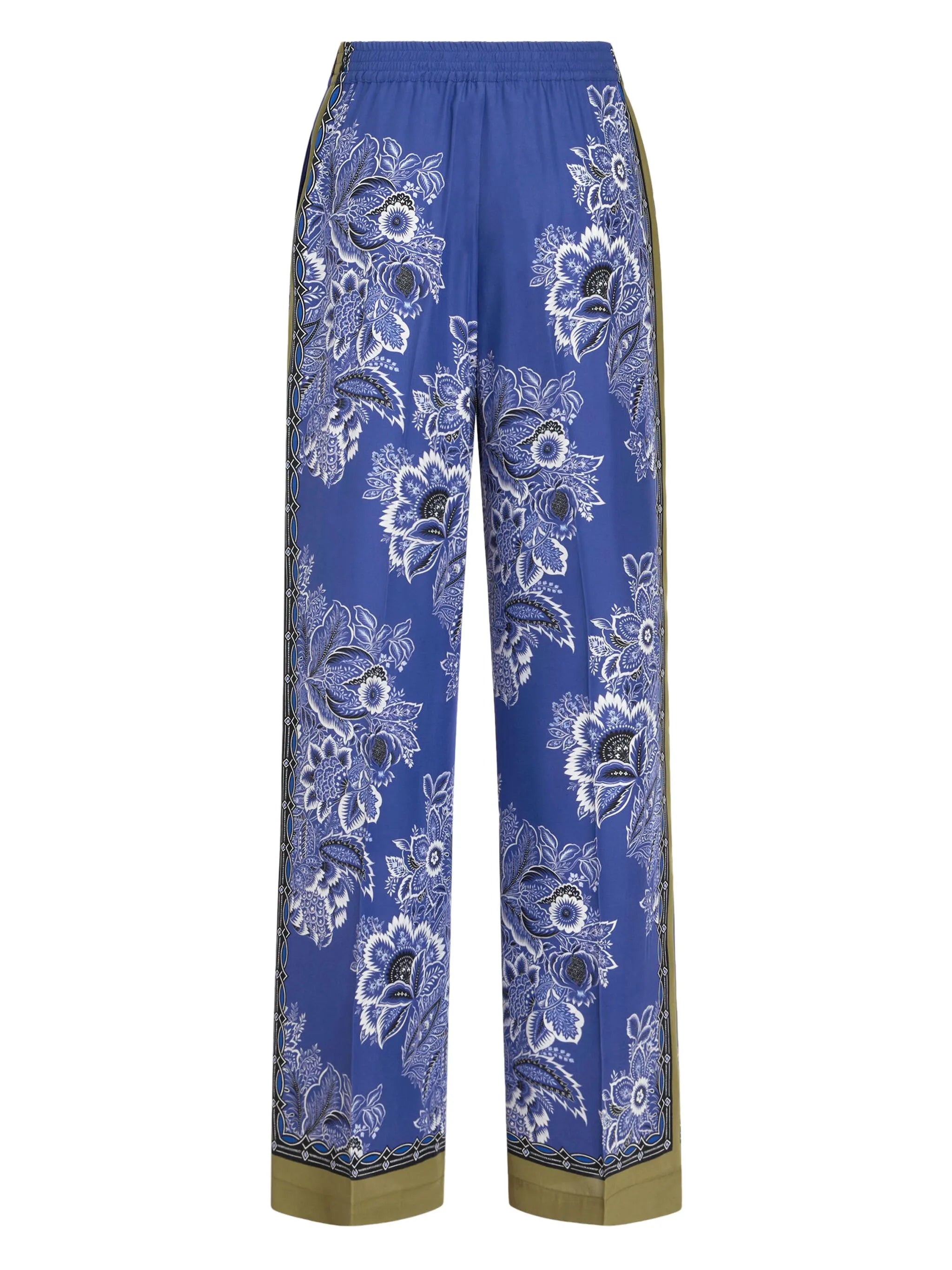 bandana-print straight-leg silk trousers