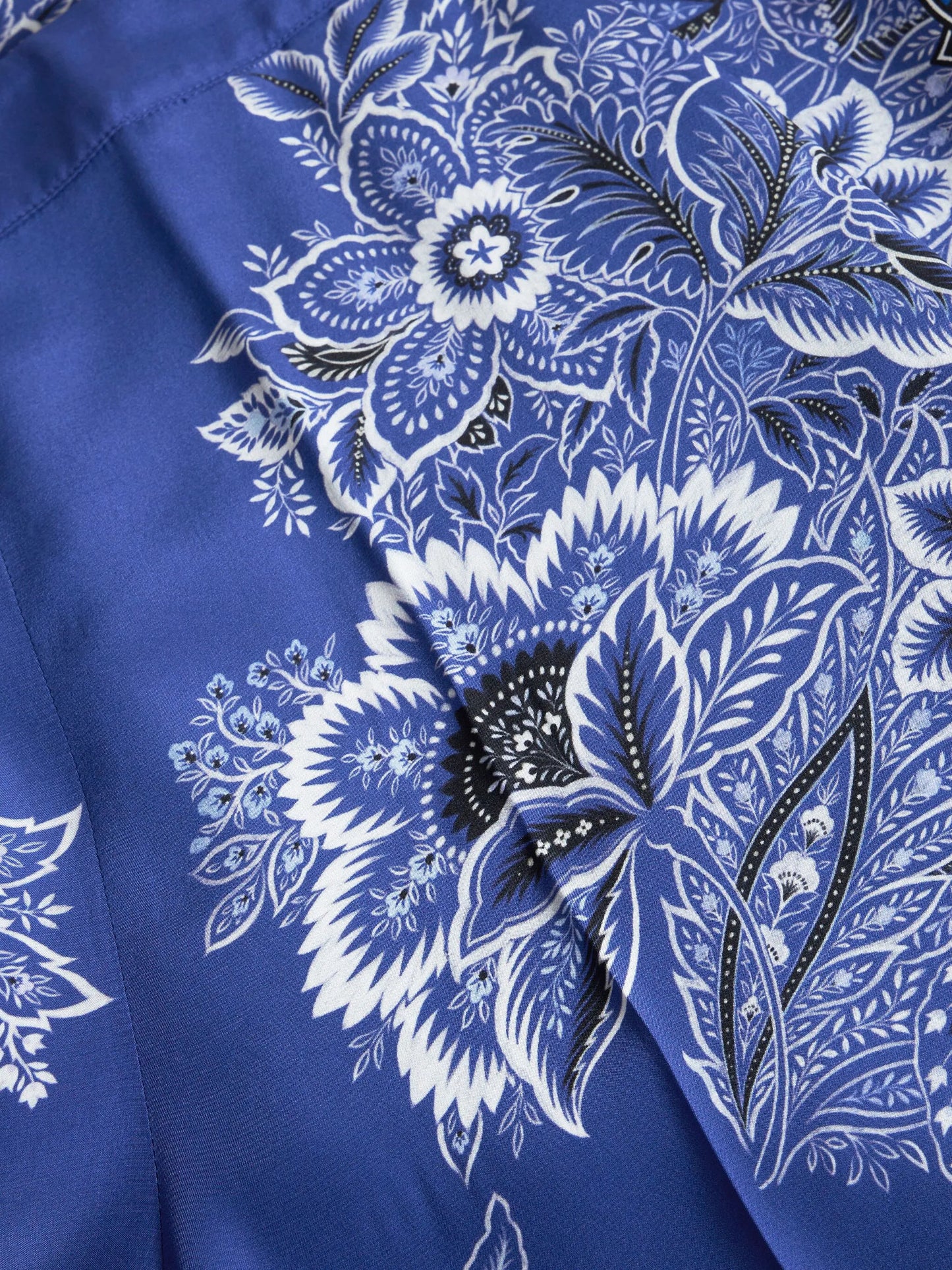bandana-print straight-leg silk trousers