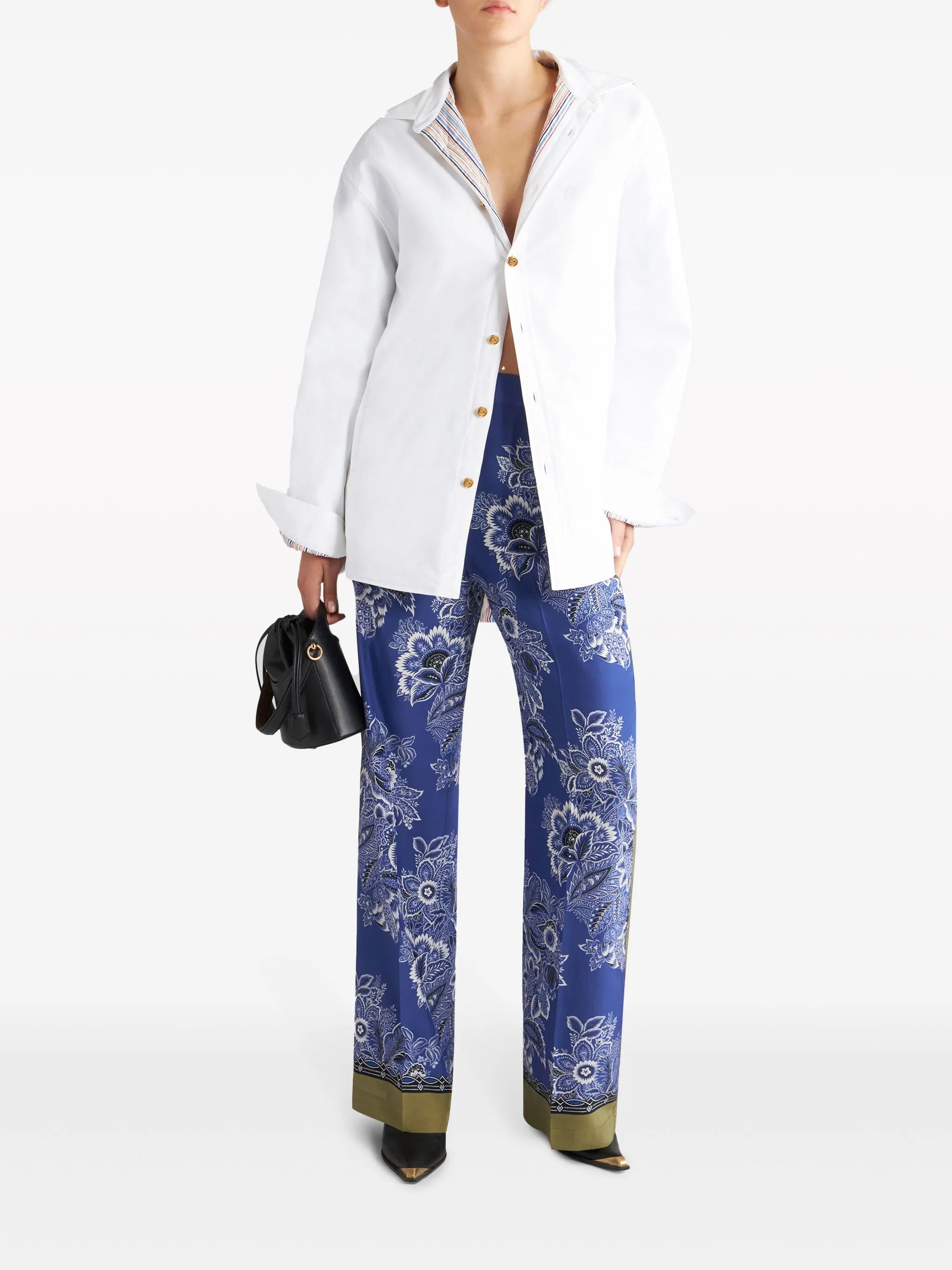 bandana-print straight-leg silk trousers