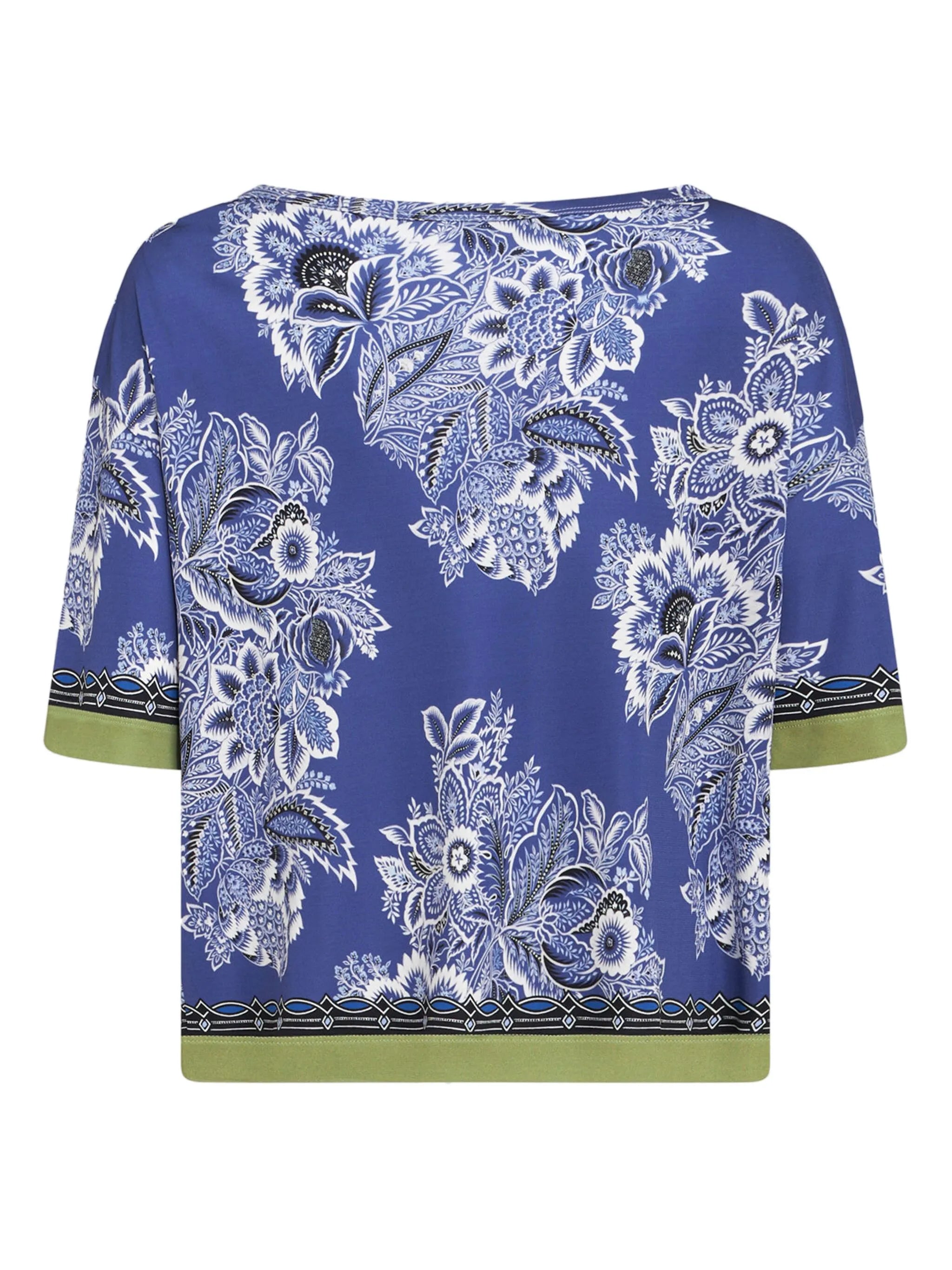 floral-print contrasting-trim blouse
