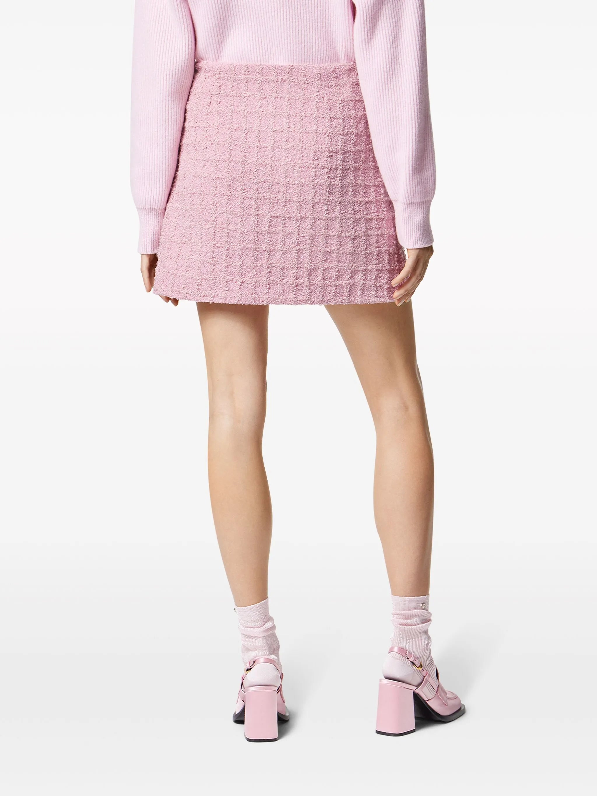 tweed high-waist skirt