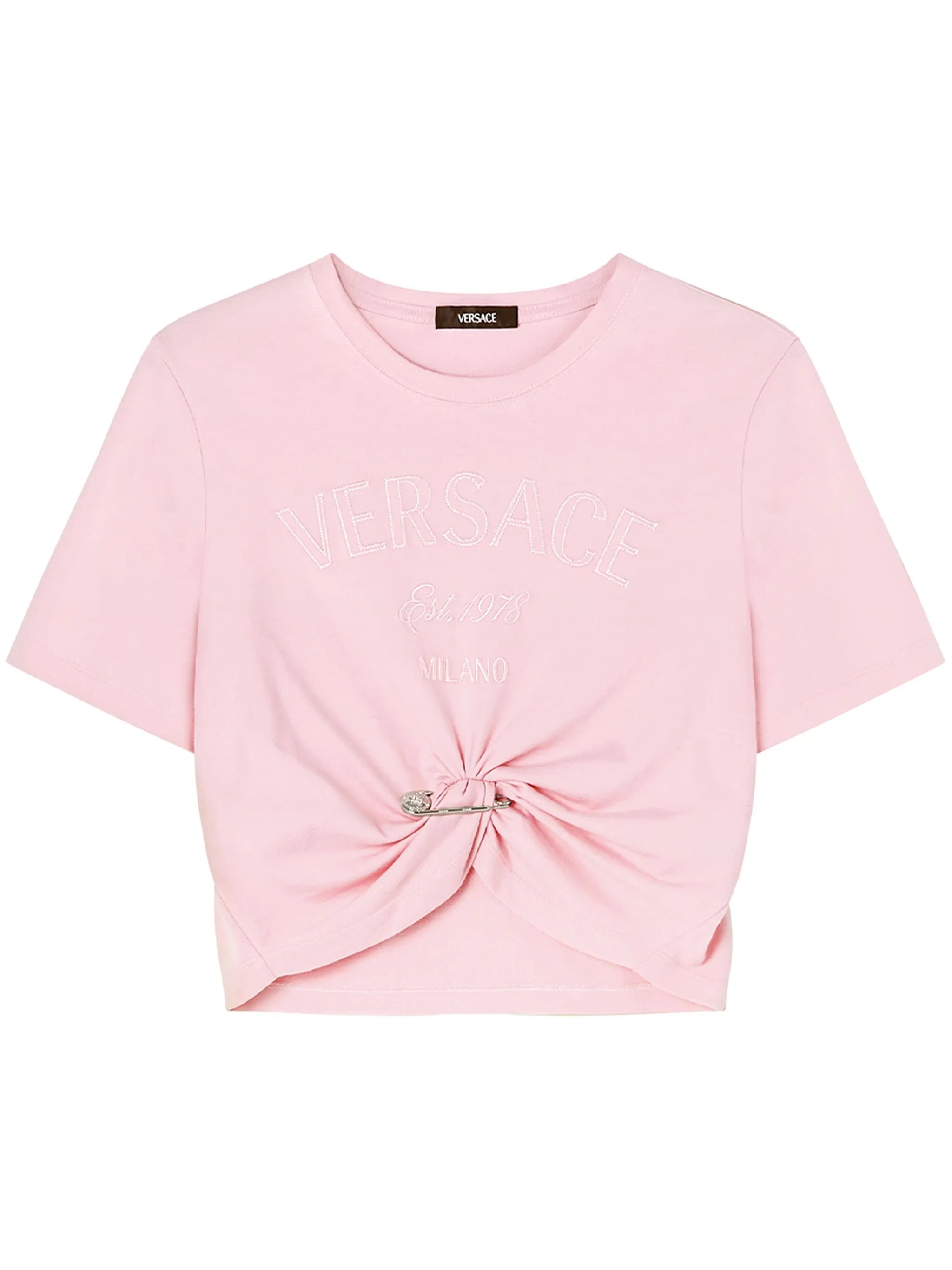 Medusa-safety-pin cotton T-shirt