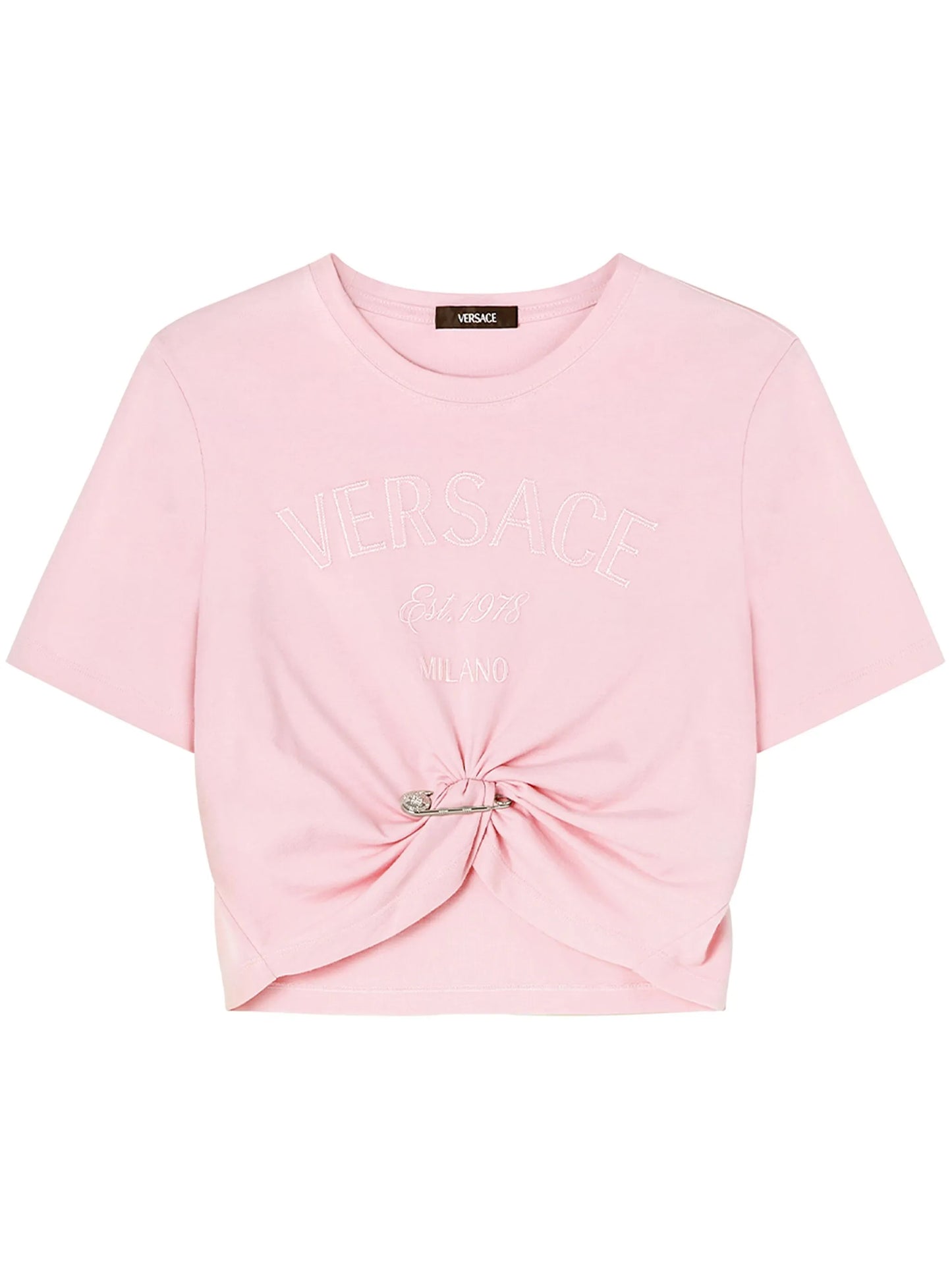 Medusa-safety-pin cotton T-shirt