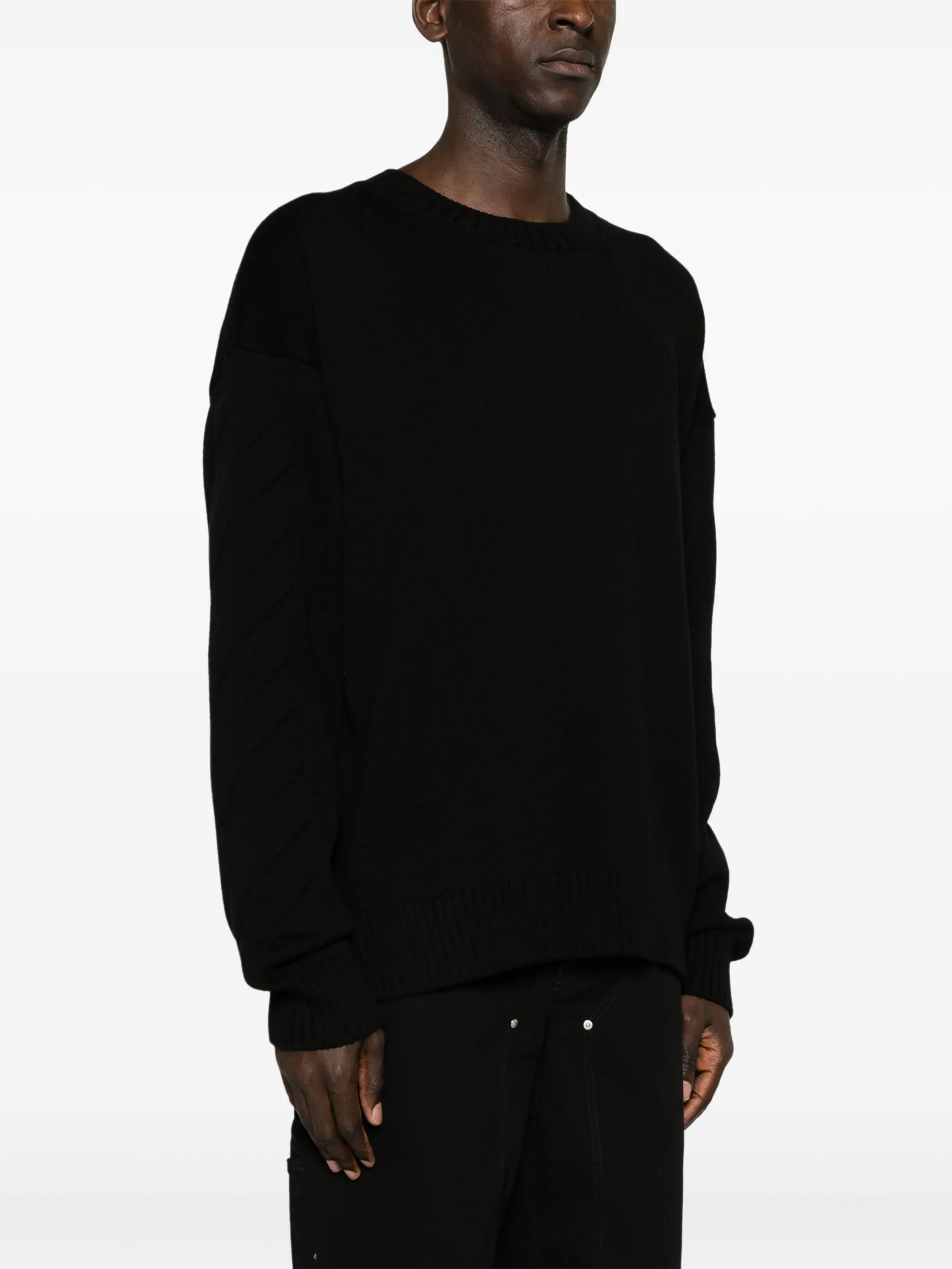 3D Diag ribbed-knit jumper