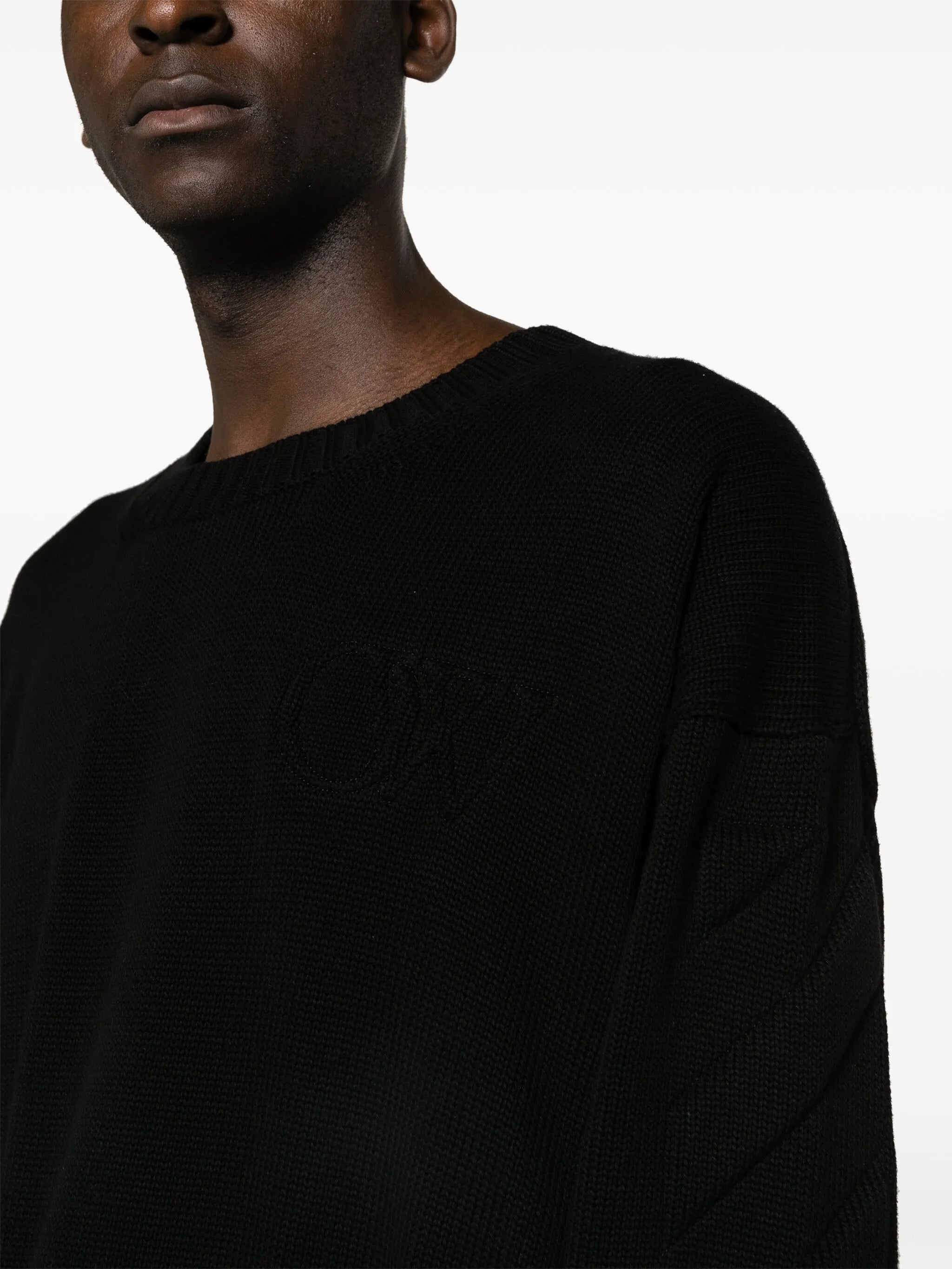 3D Diag ribbed-knit jumper