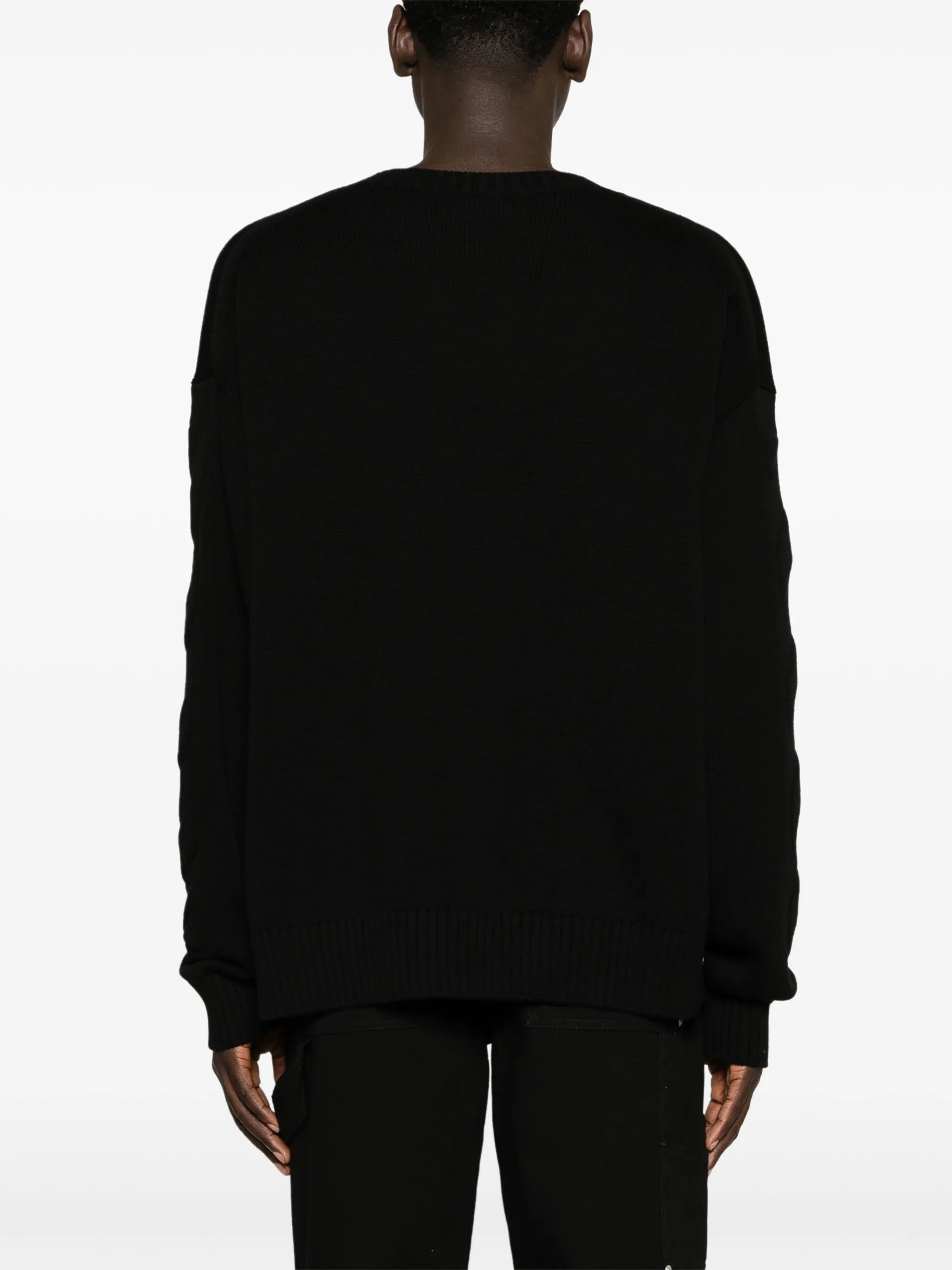 3D Diag ribbed-knit jumper