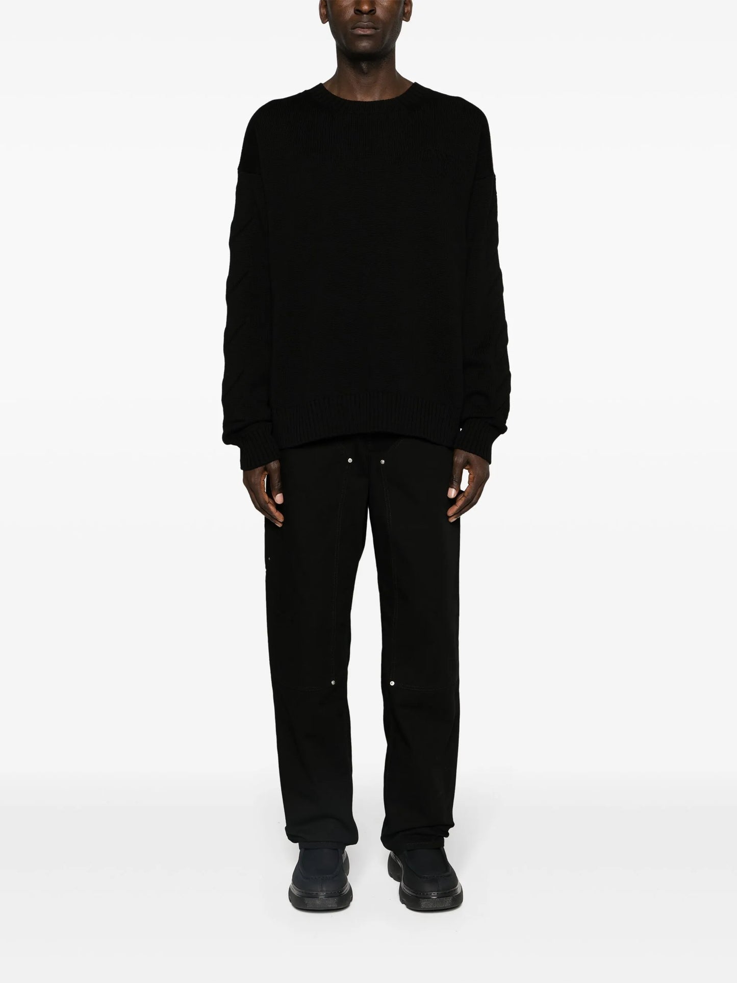 3D Diag ribbed-knit jumper
