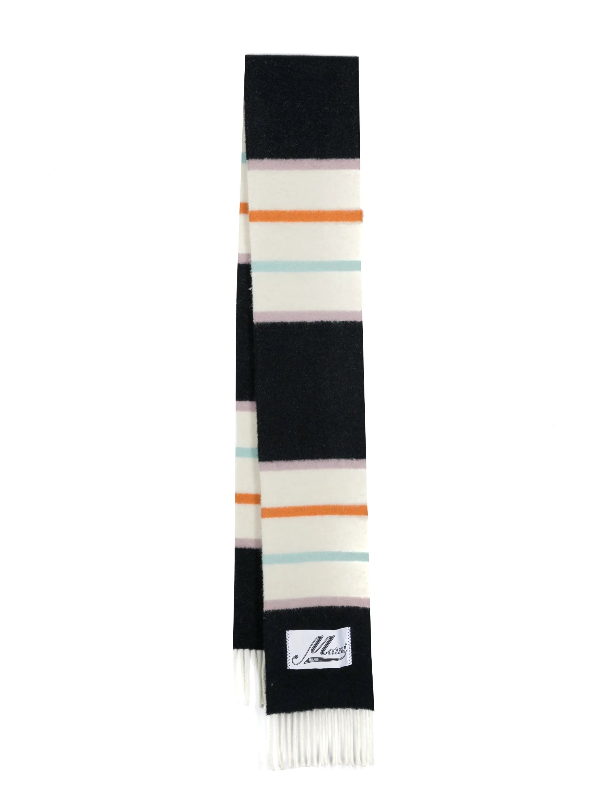 striped alpaca-blend scarf