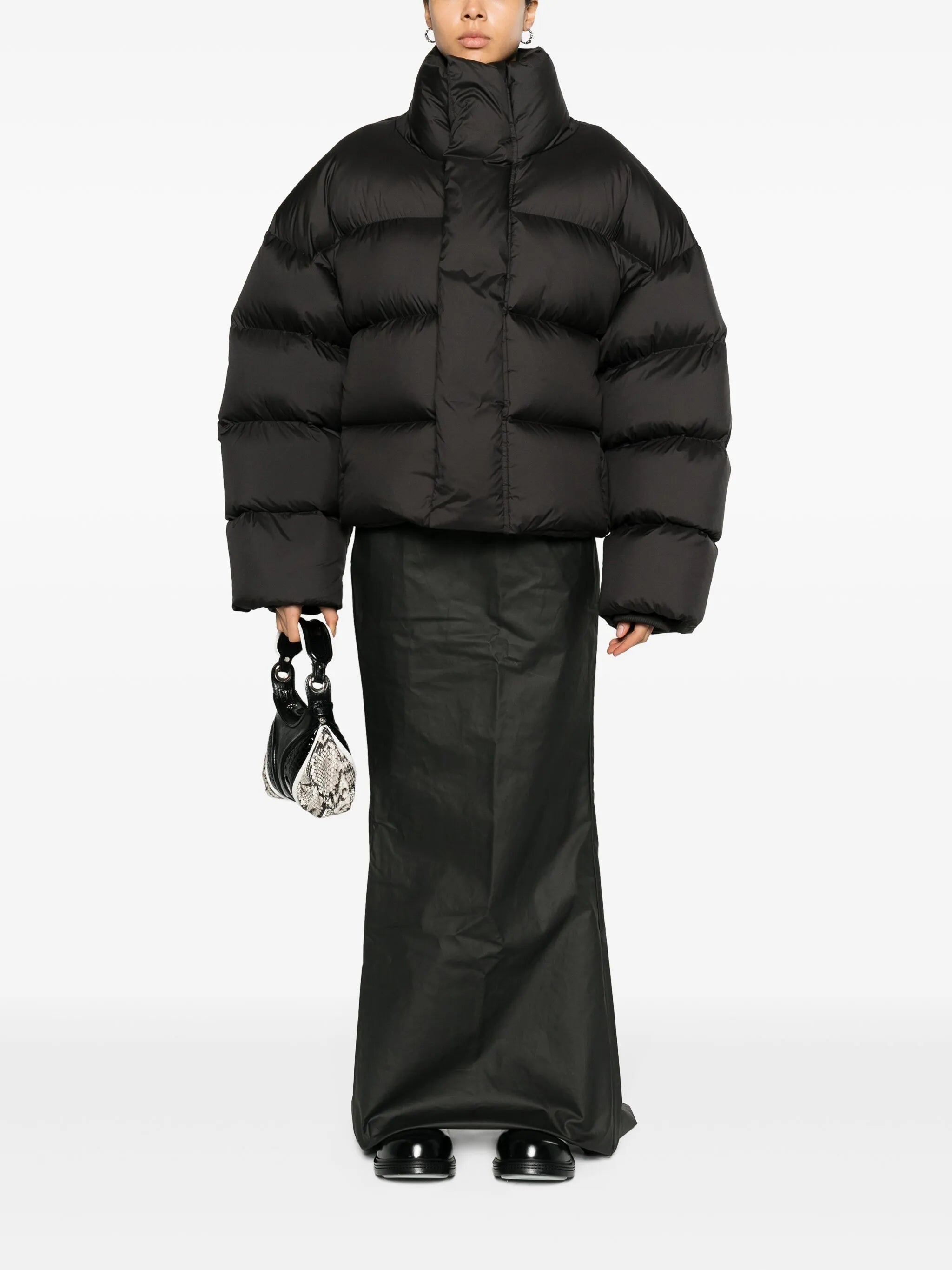 oversized quilted down coat
