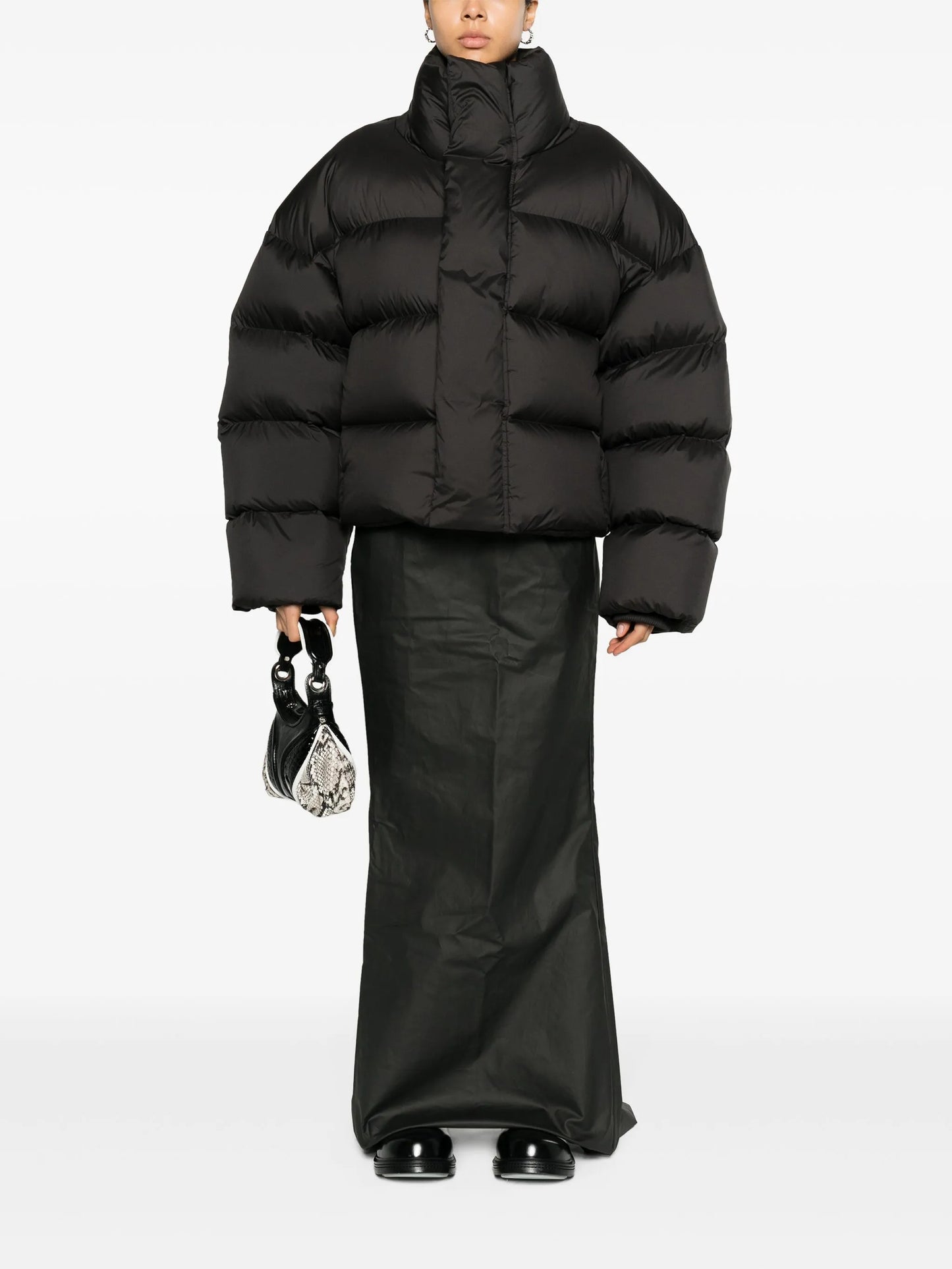 oversized quilted down coat