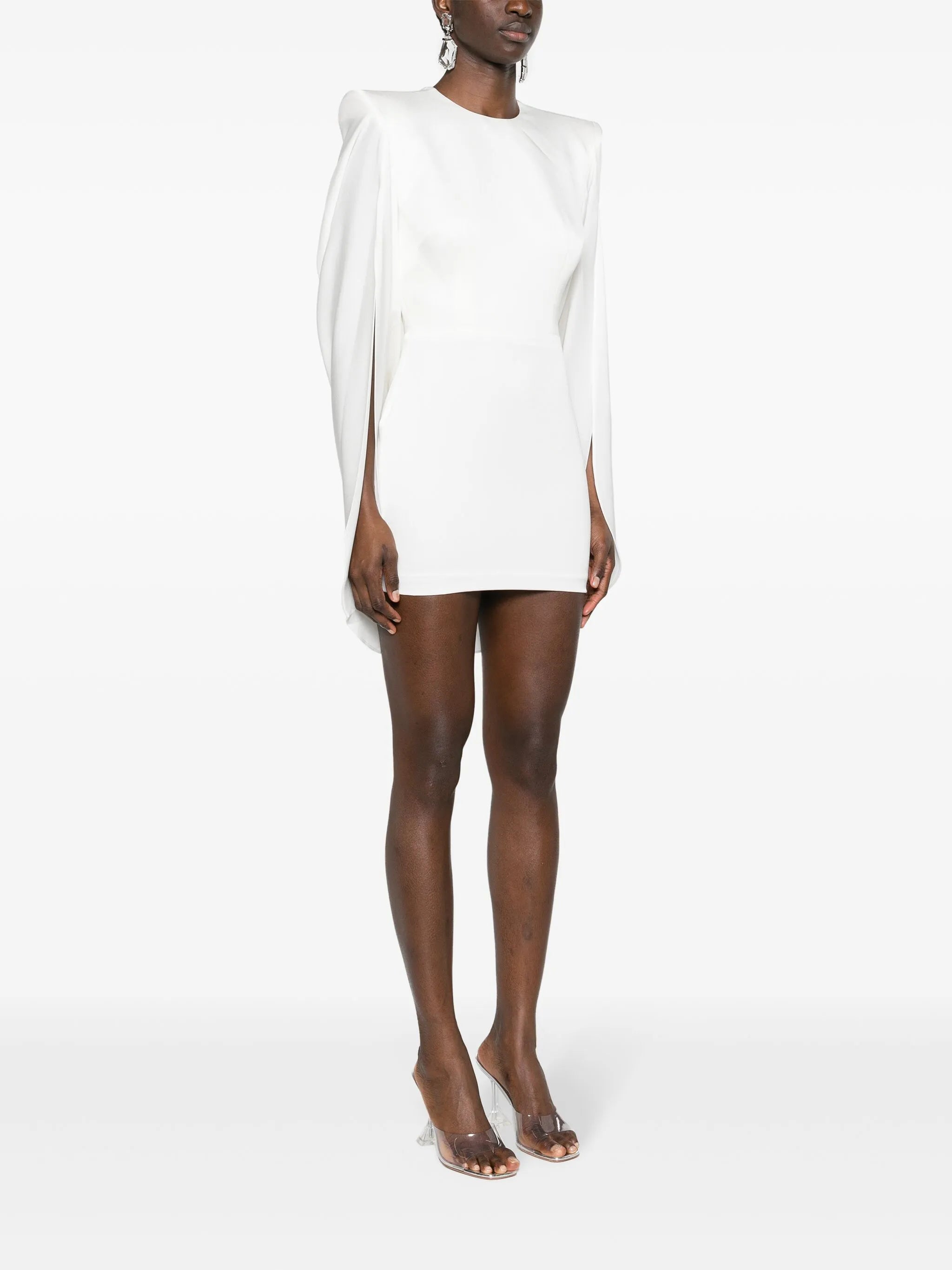 cape-detail crepe minidress