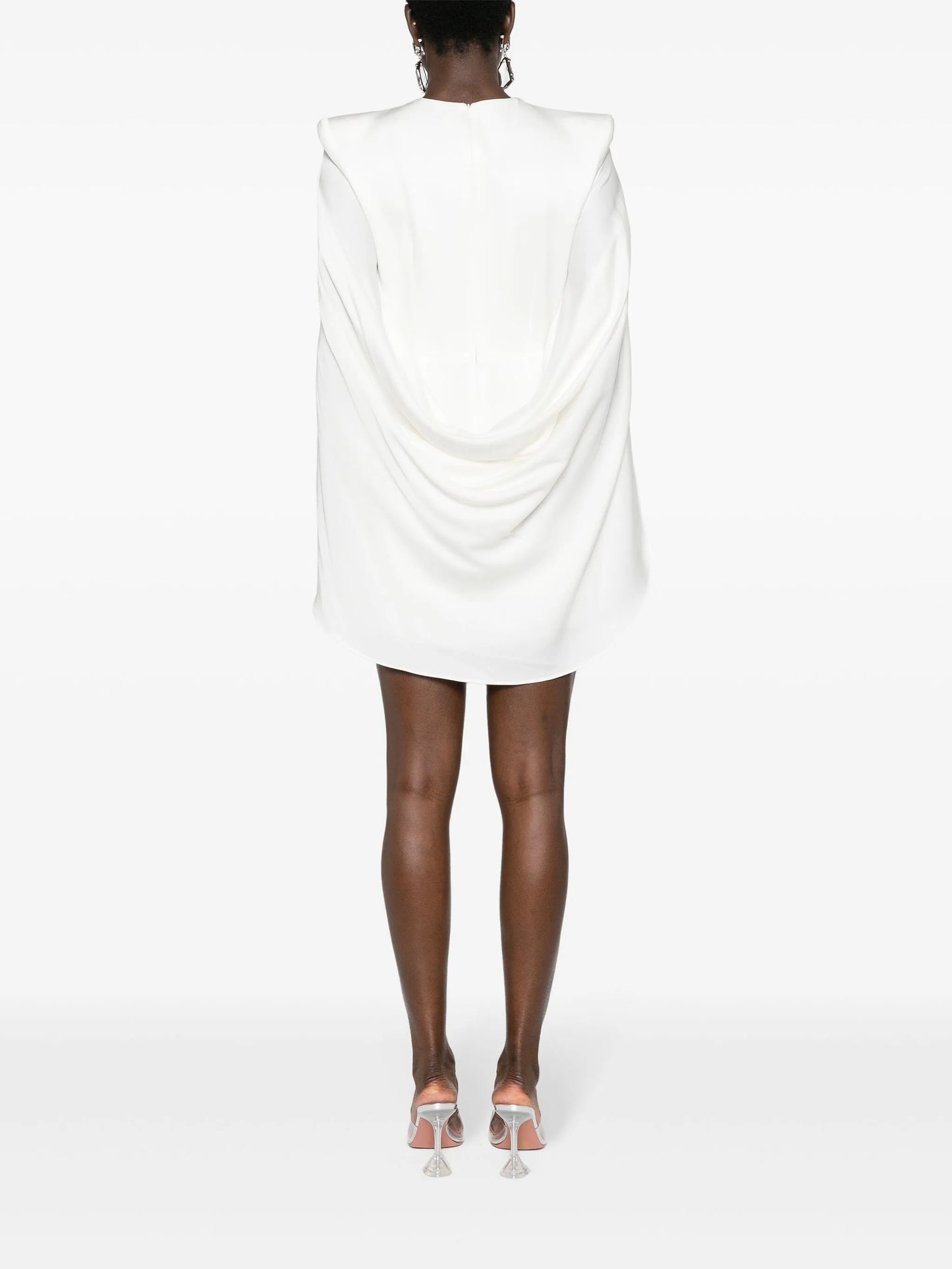 cape-detail crepe minidress