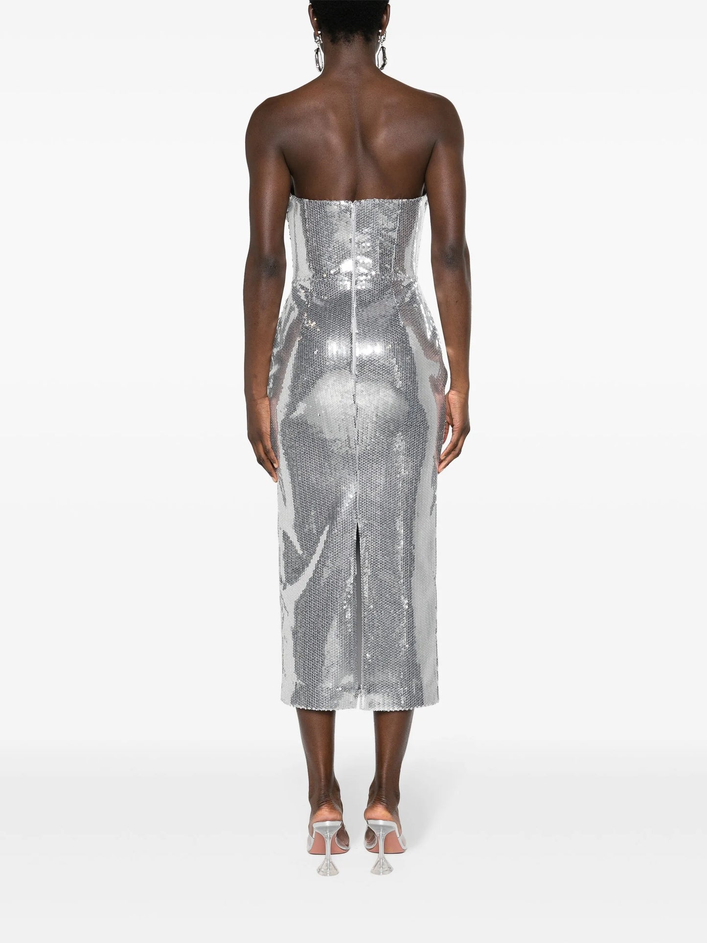 sequinned strapless maxi dress