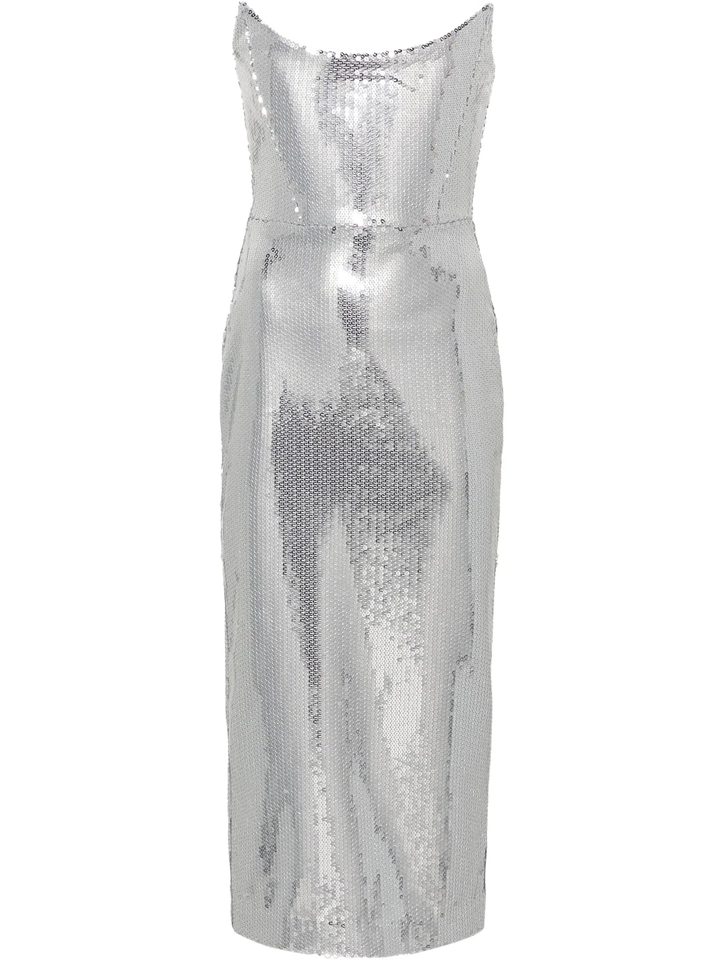 sequinned strapless maxi dress