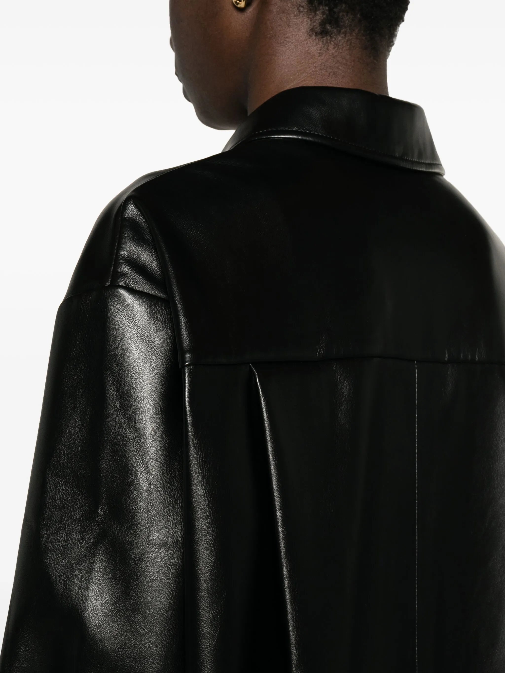 Chrissie faux-leather shirt