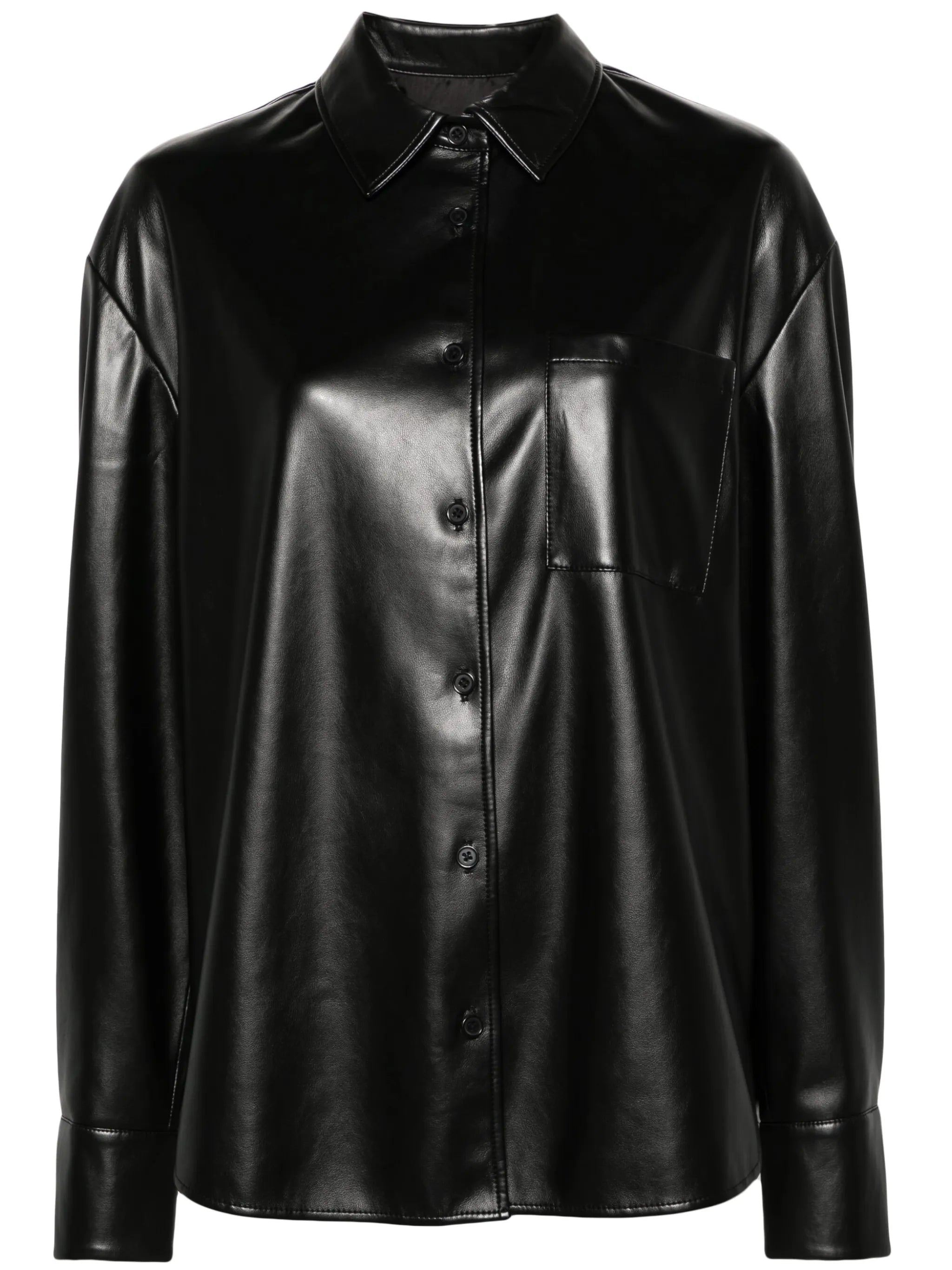 Chrissie faux-leather shirt