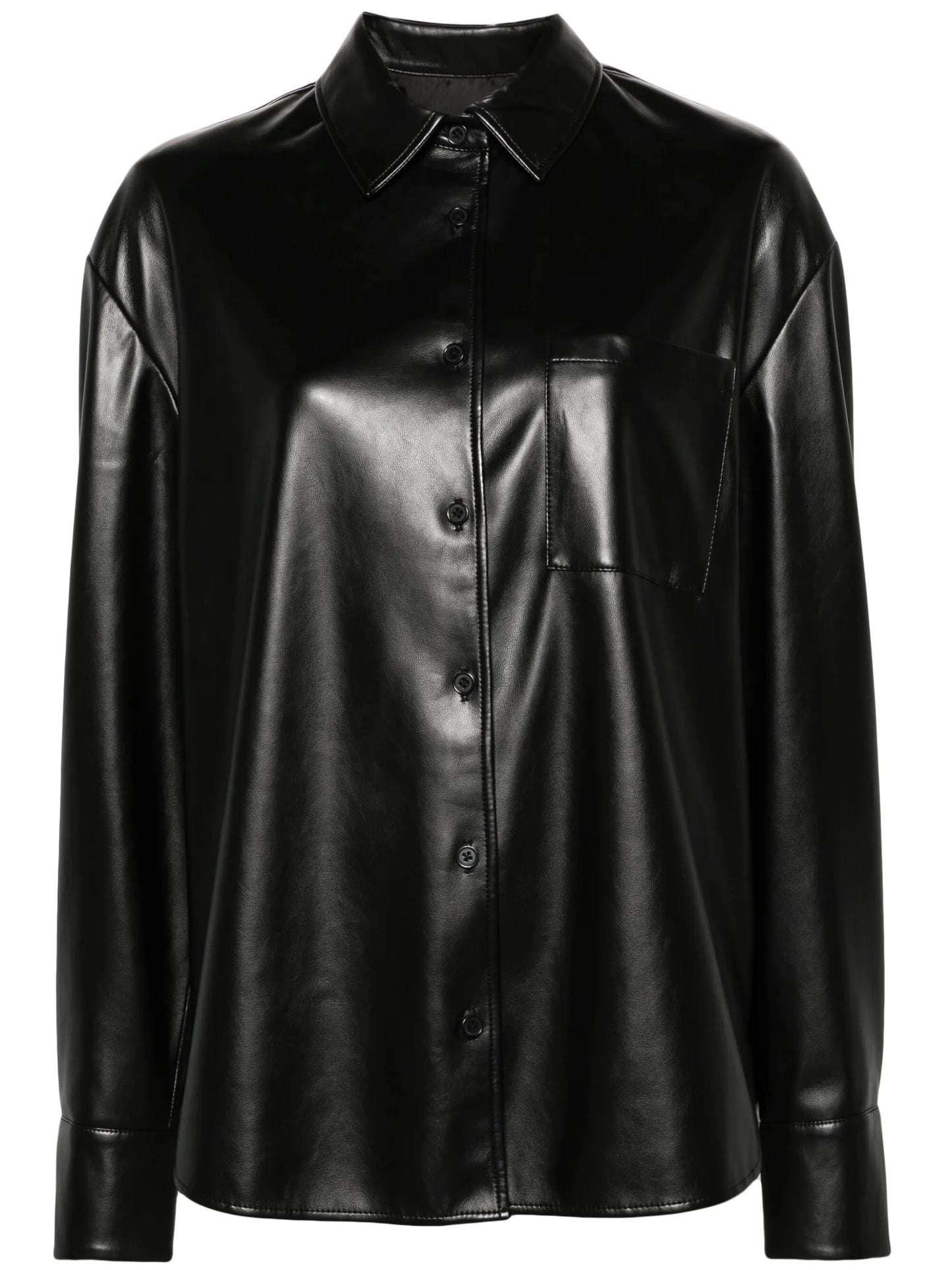 Chrissie faux-leather shirt