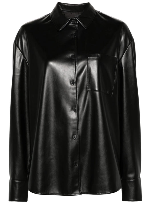 Chrissie faux-leather shirt
