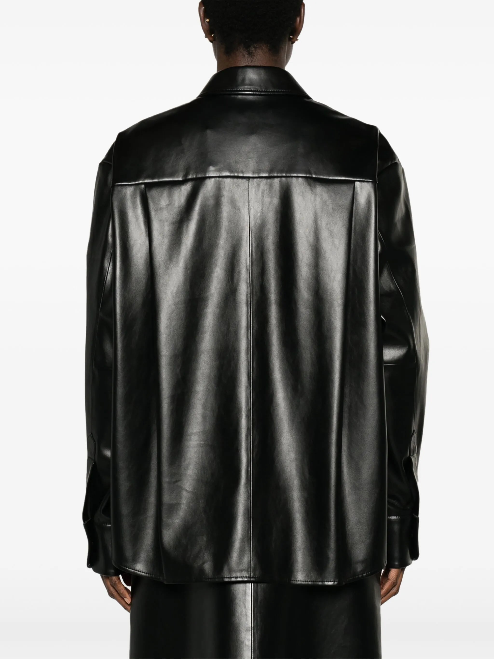 Chrissie faux-leather shirt