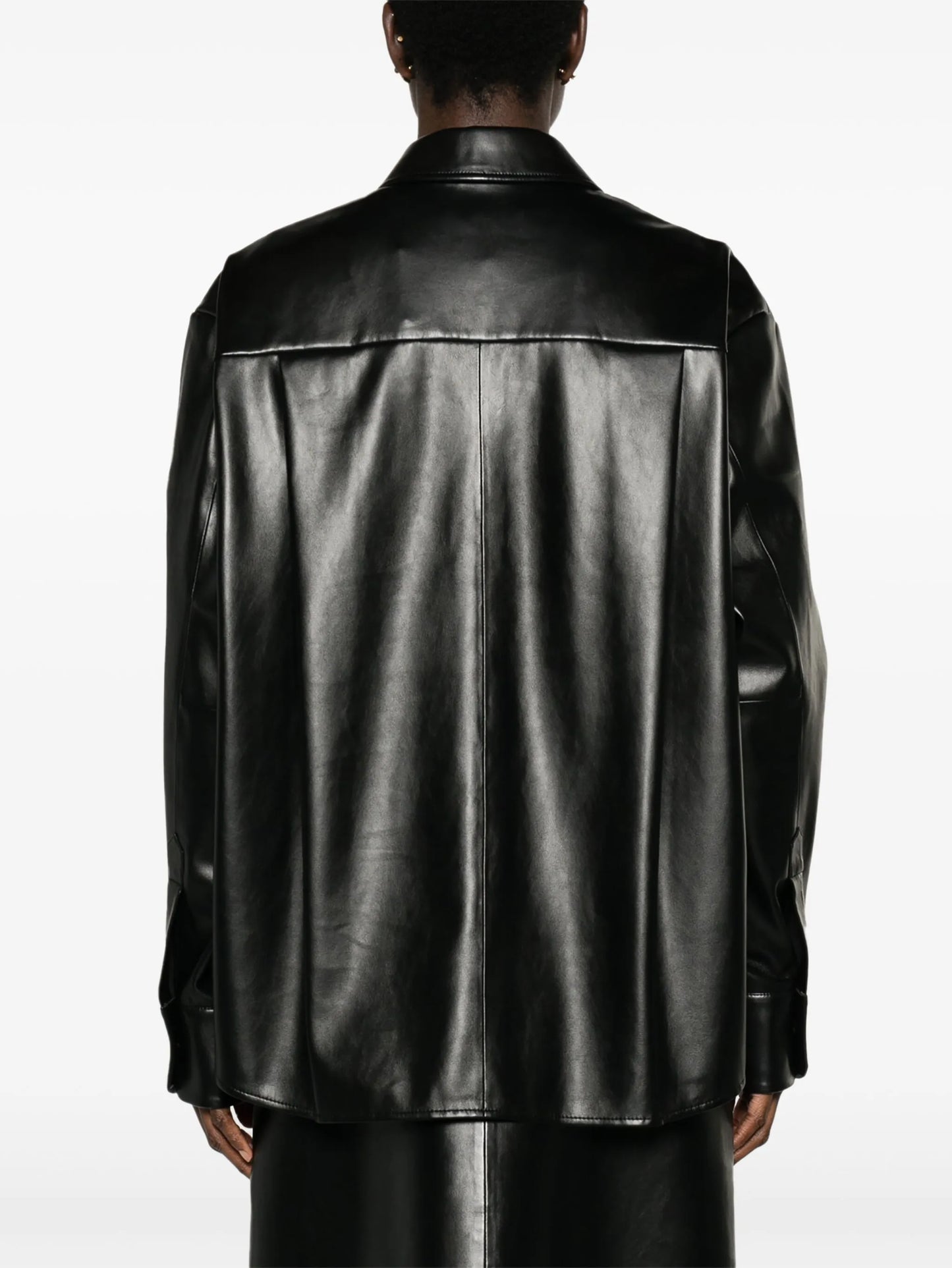 Chrissie faux-leather shirt