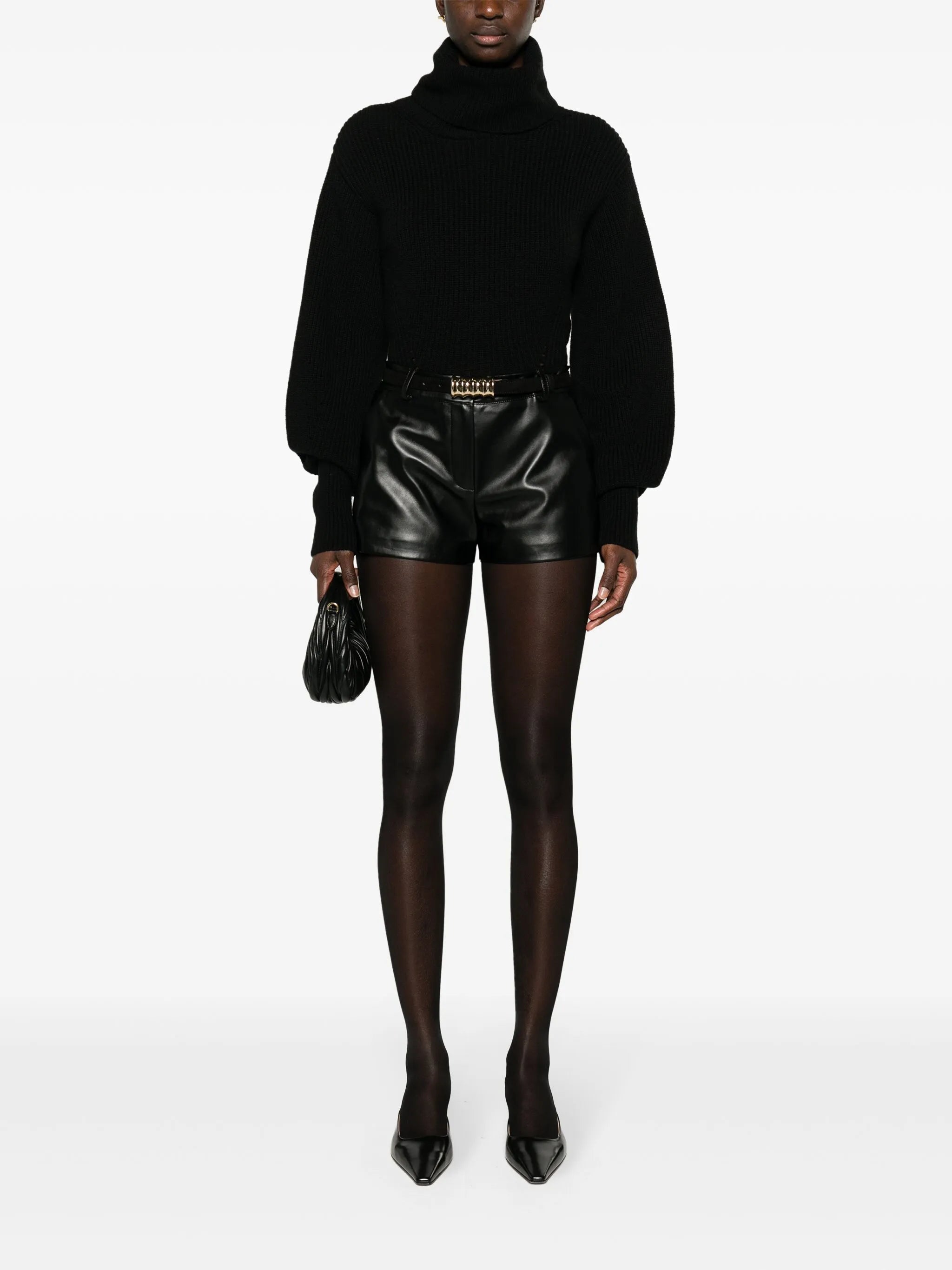 Kate faux-leather shorts