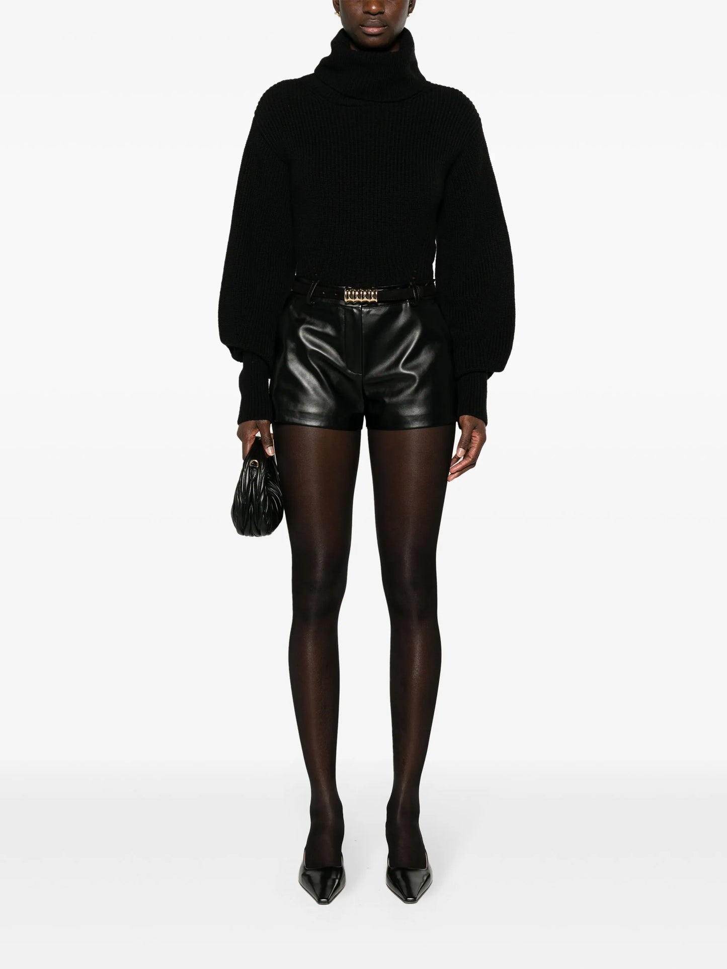 Kate faux-leather shorts