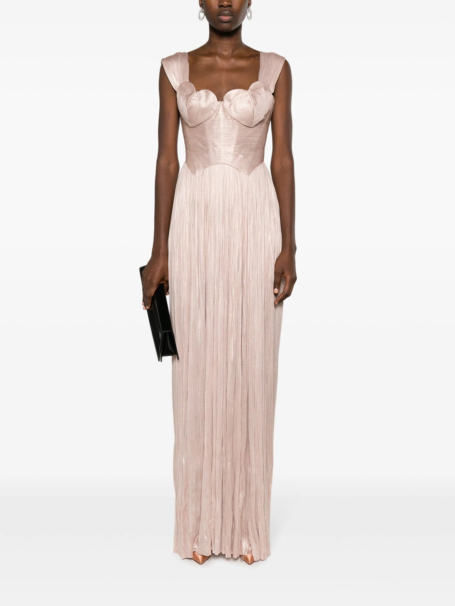 Sabina pleated silk gown