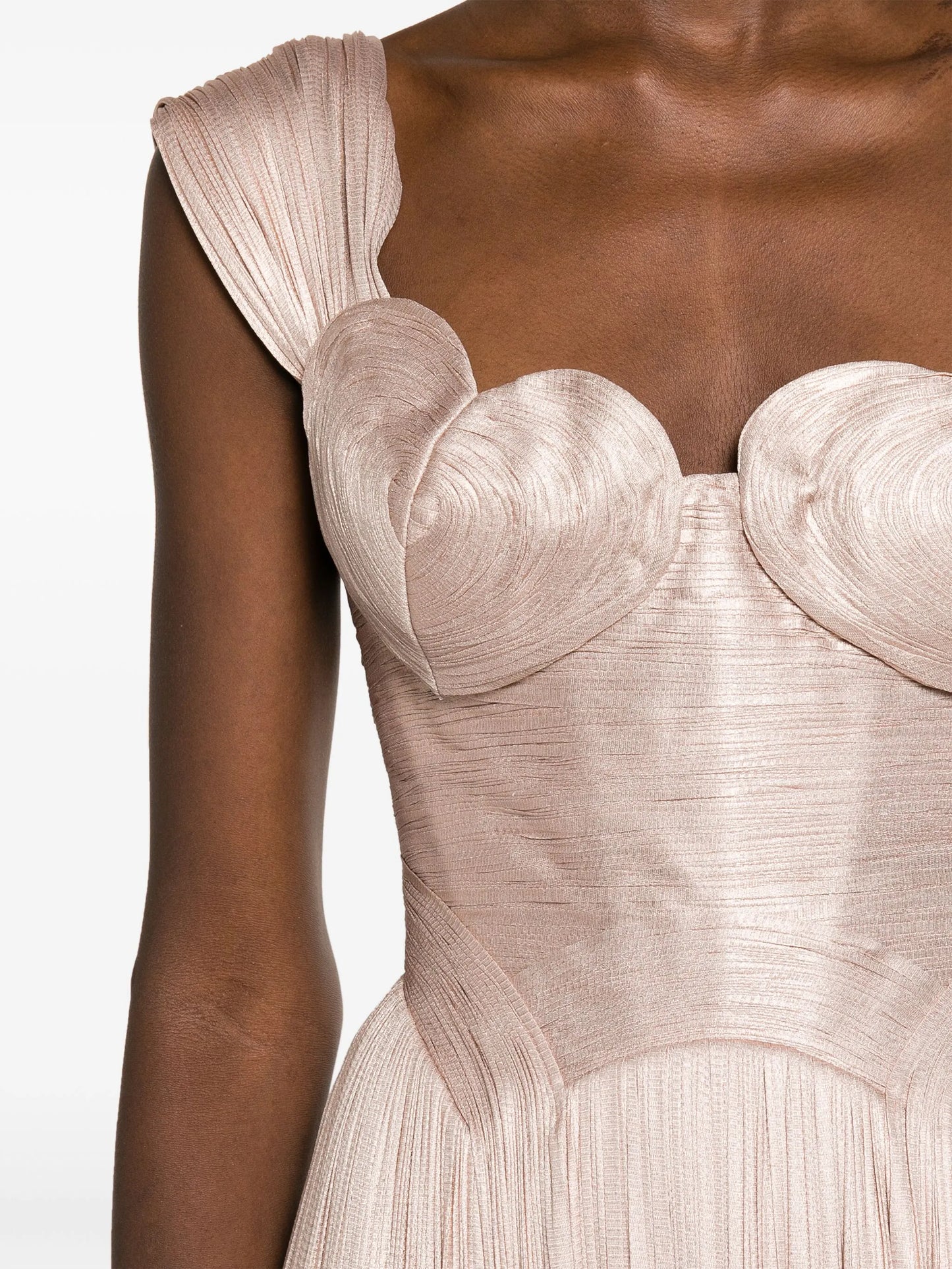 Sabina pleated silk gown
