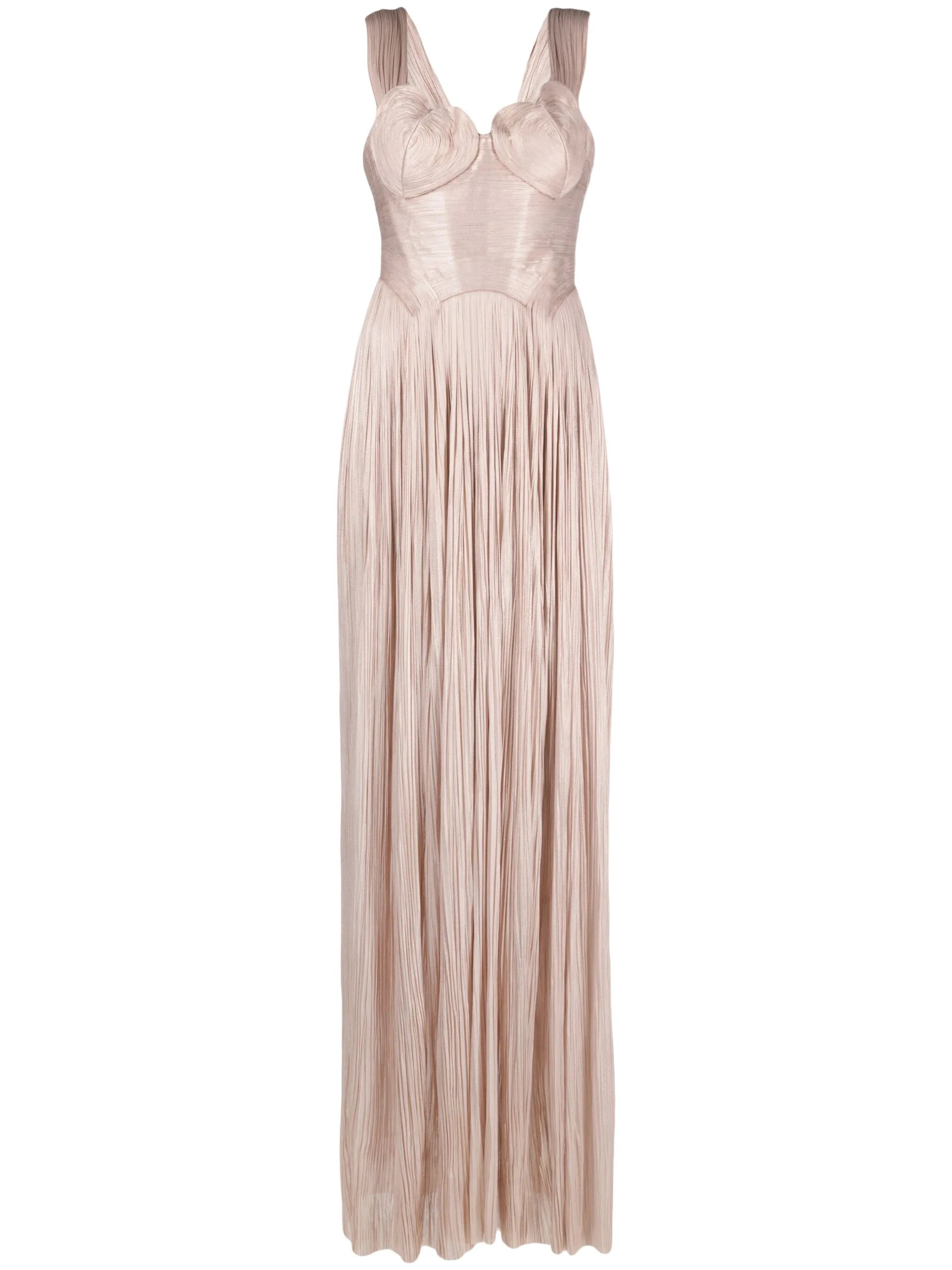 Sabina pleated silk gown
