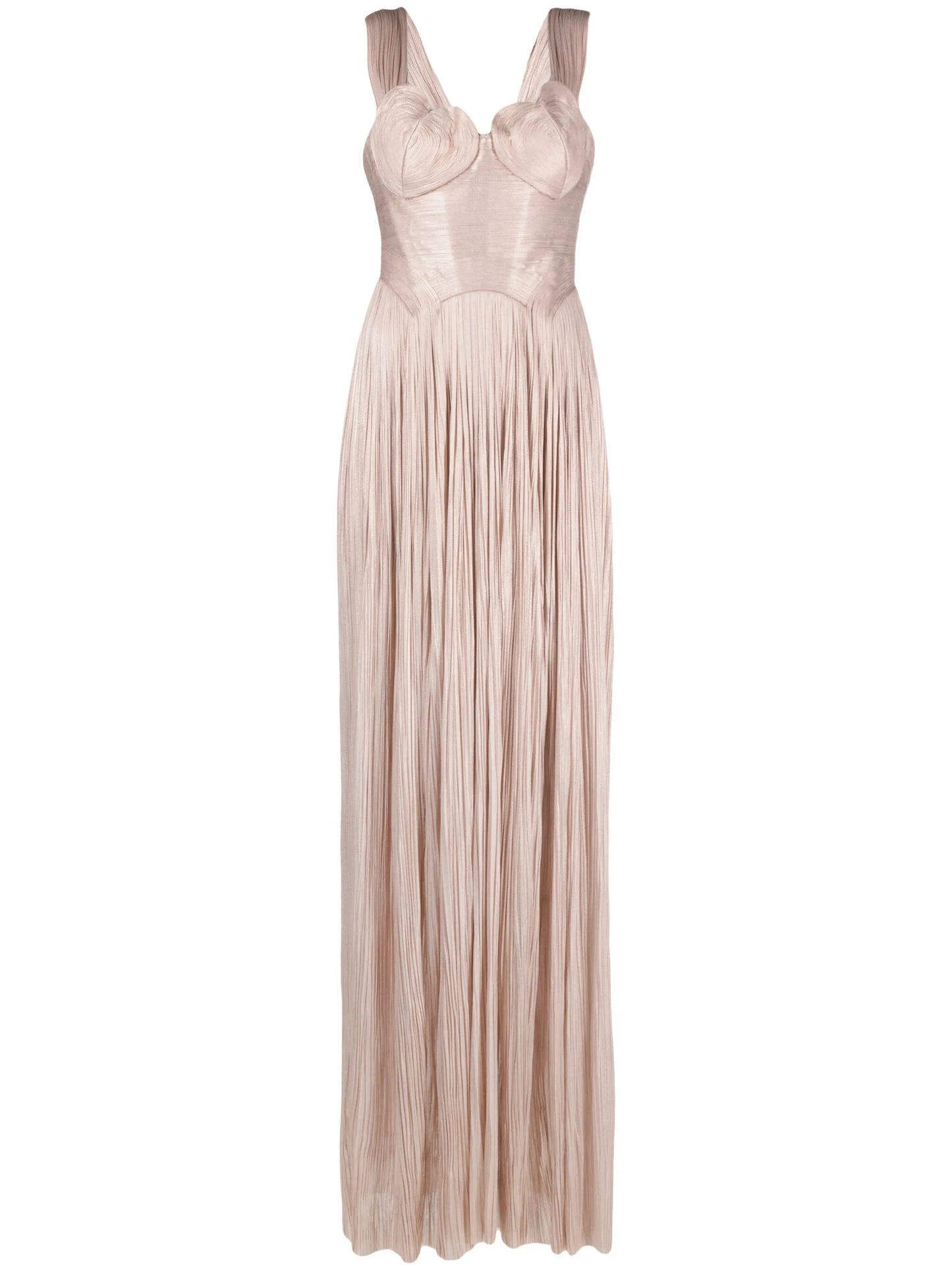 Sabina pleated silk gown