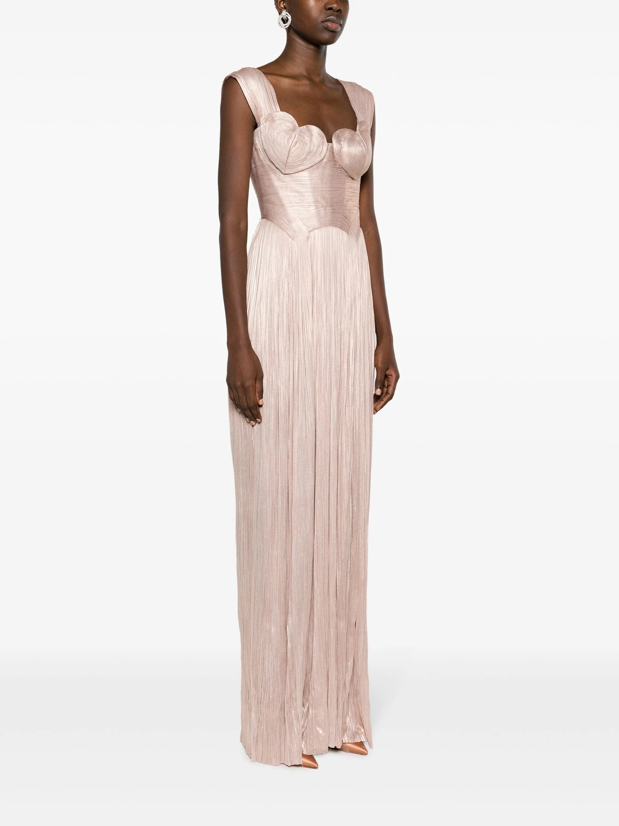 Sabina pleated silk gown