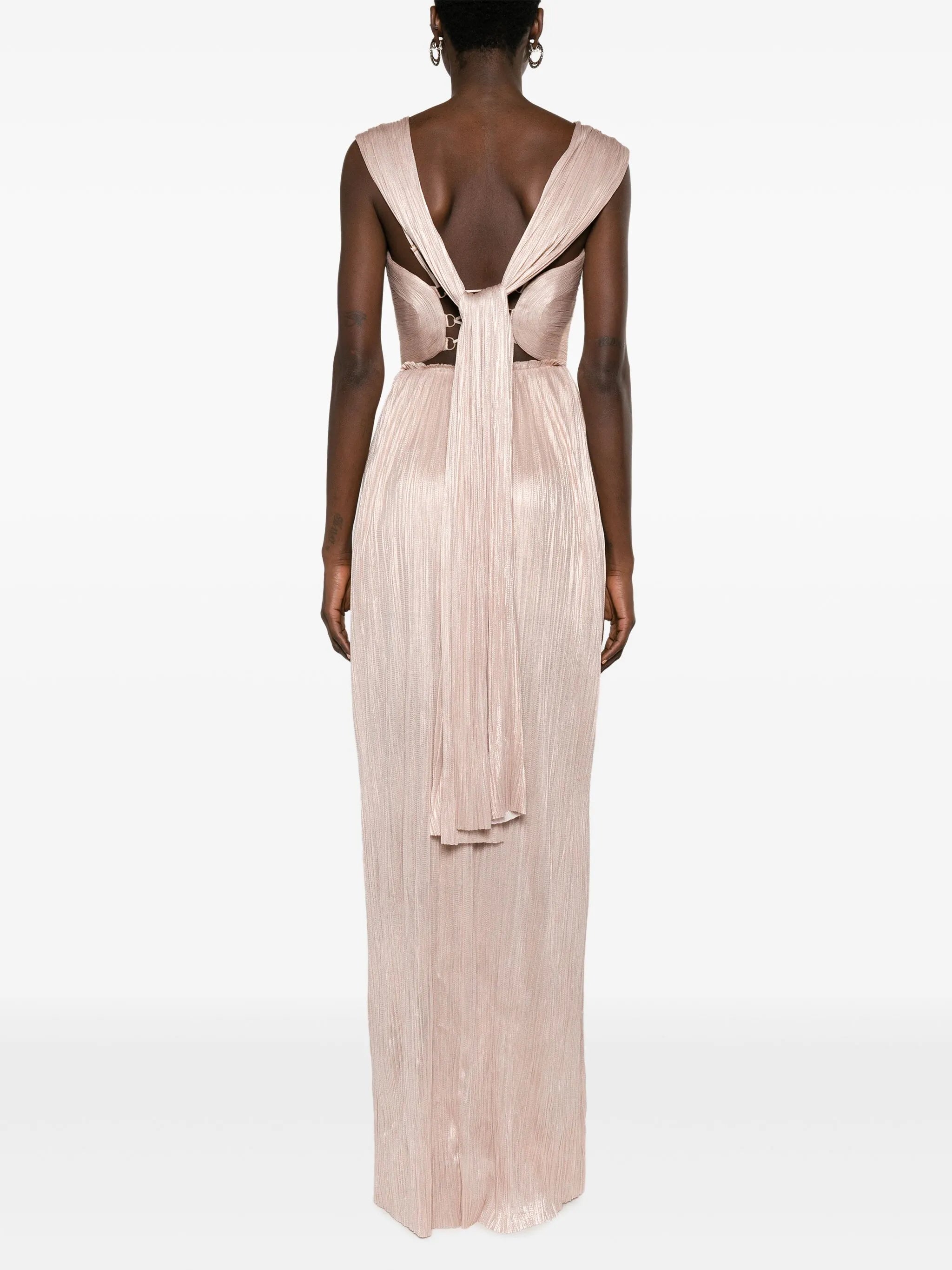 Sabina pleated silk gown