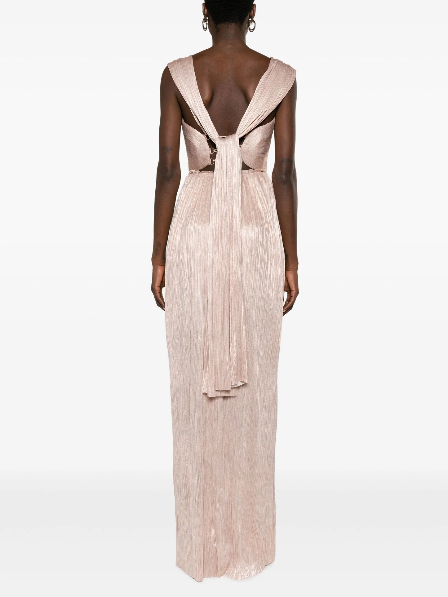 Sabina pleated silk gown