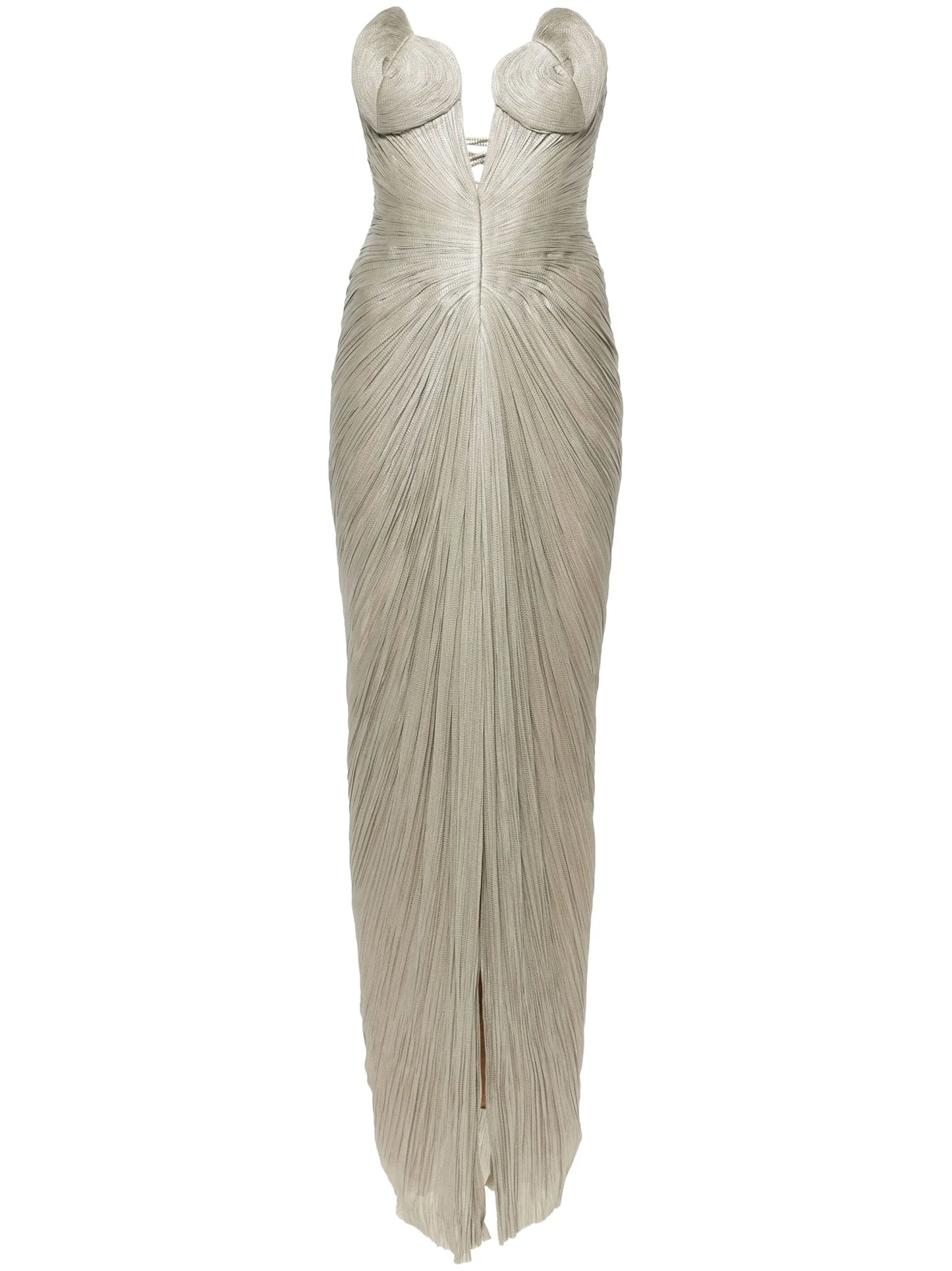 Reina plissé silk gown