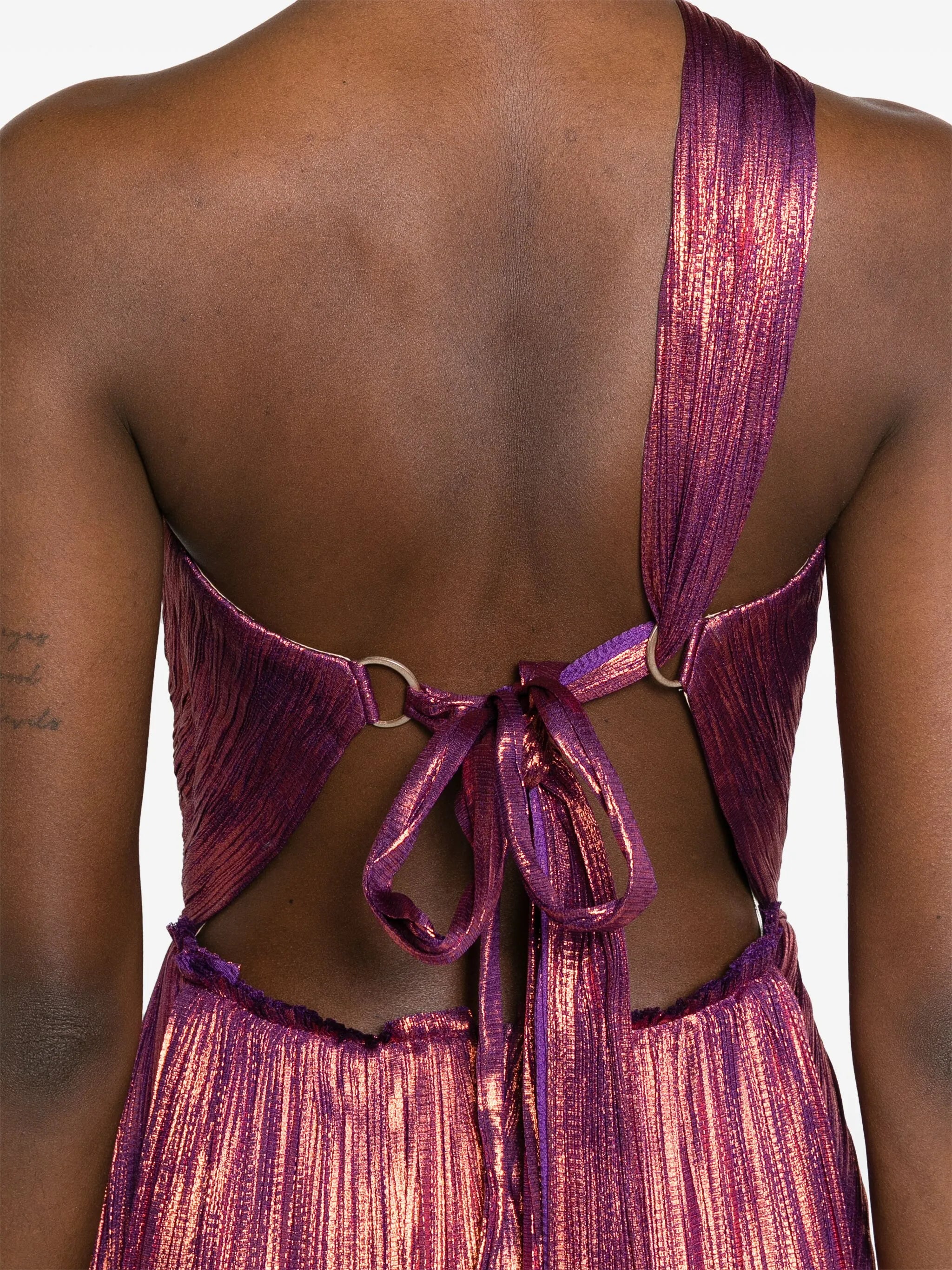 Claudine plissé silk gown