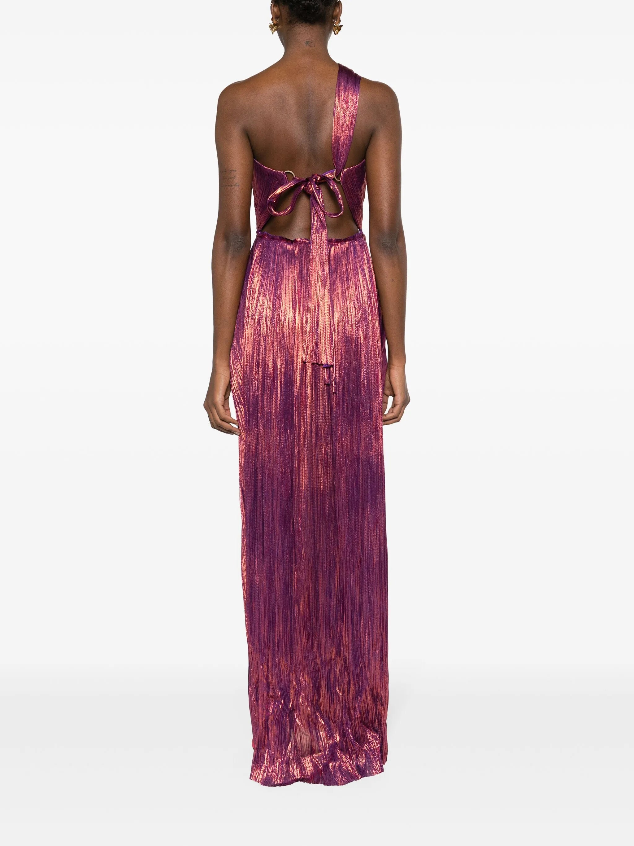 Claudine plissé silk gown