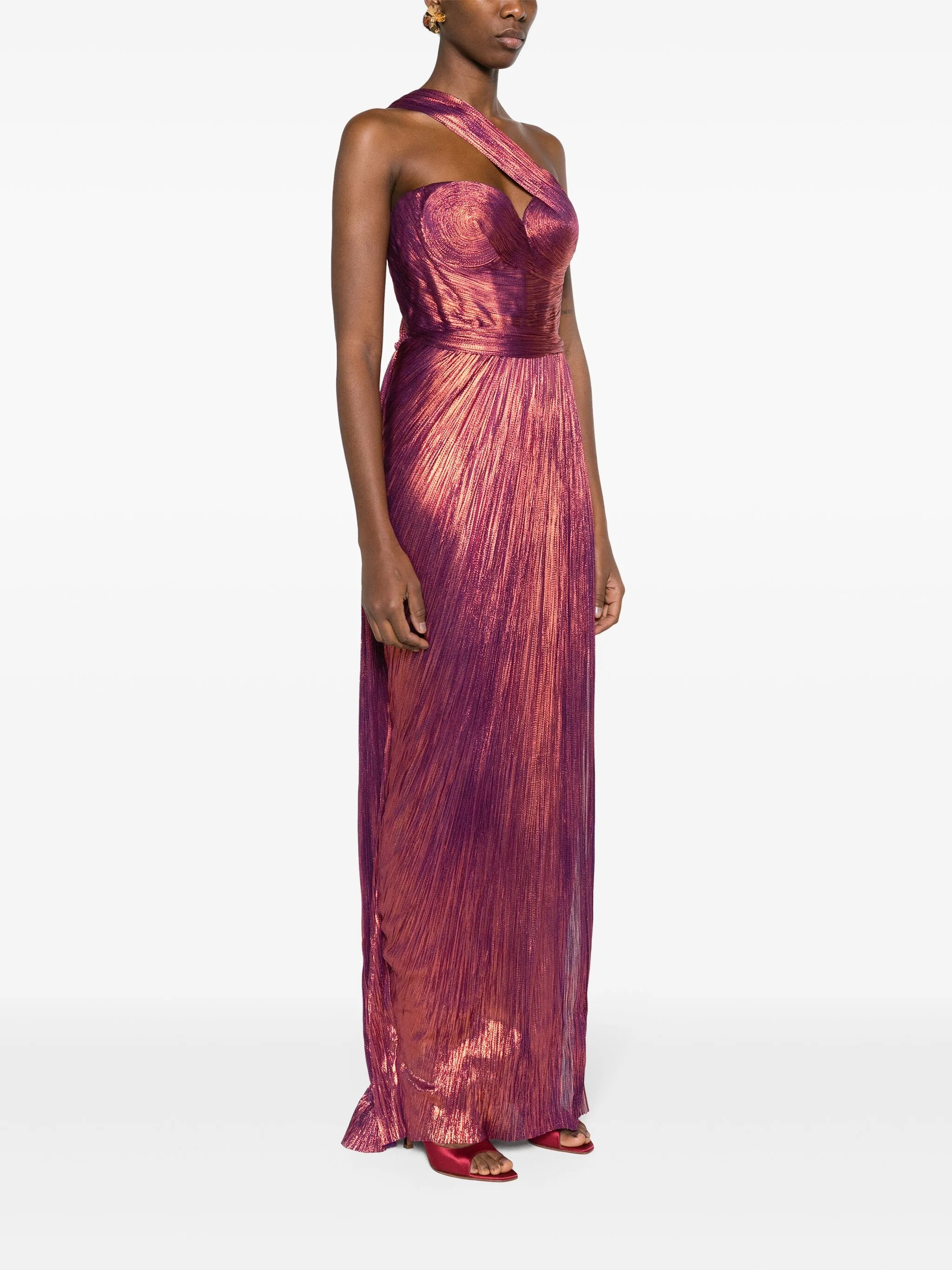 Claudine plissé silk gown