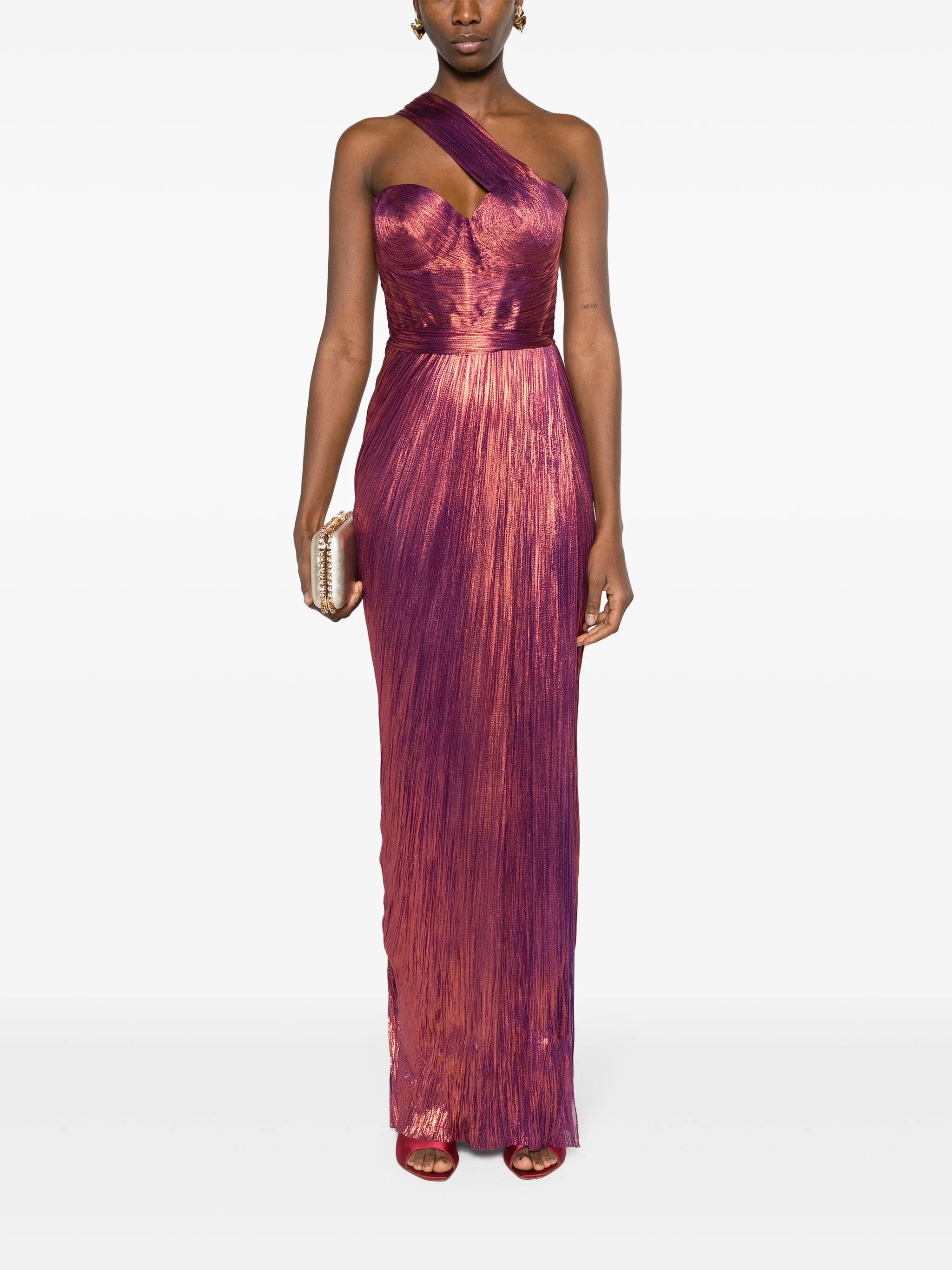 Claudine plissé silk gown