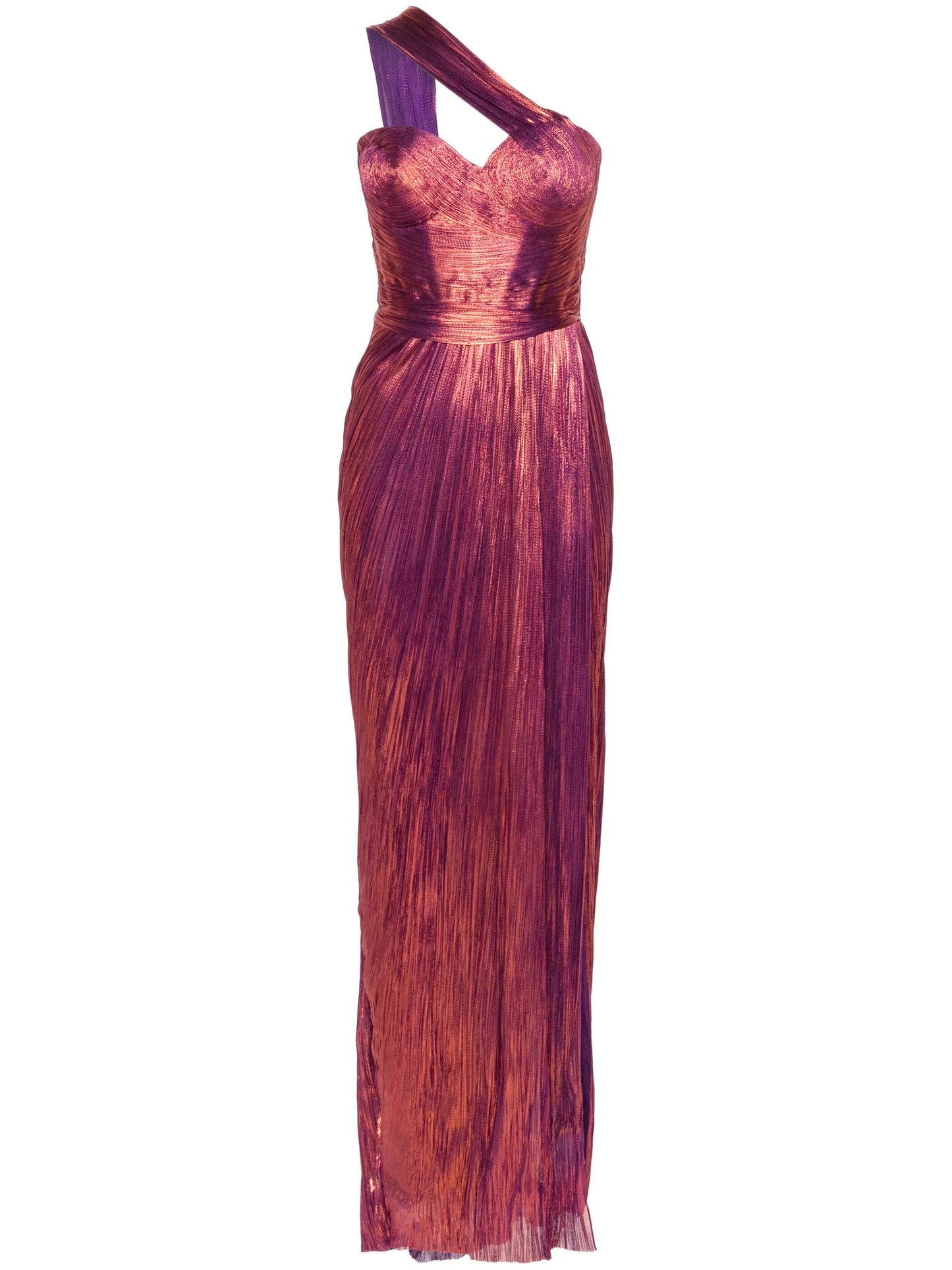 Claudine plissé silk gown