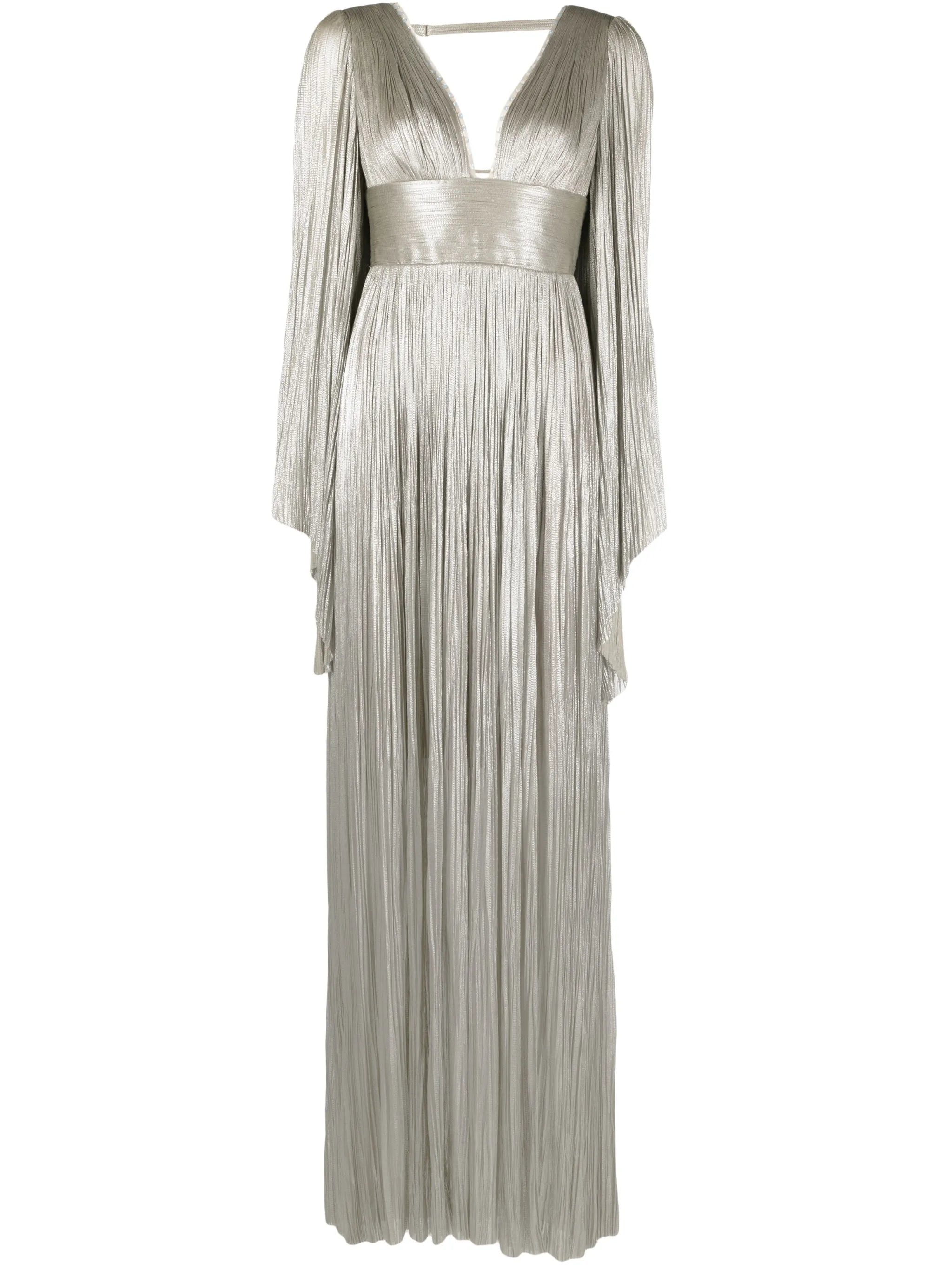 Harlow rhinestone-detail pleated maxi dress
